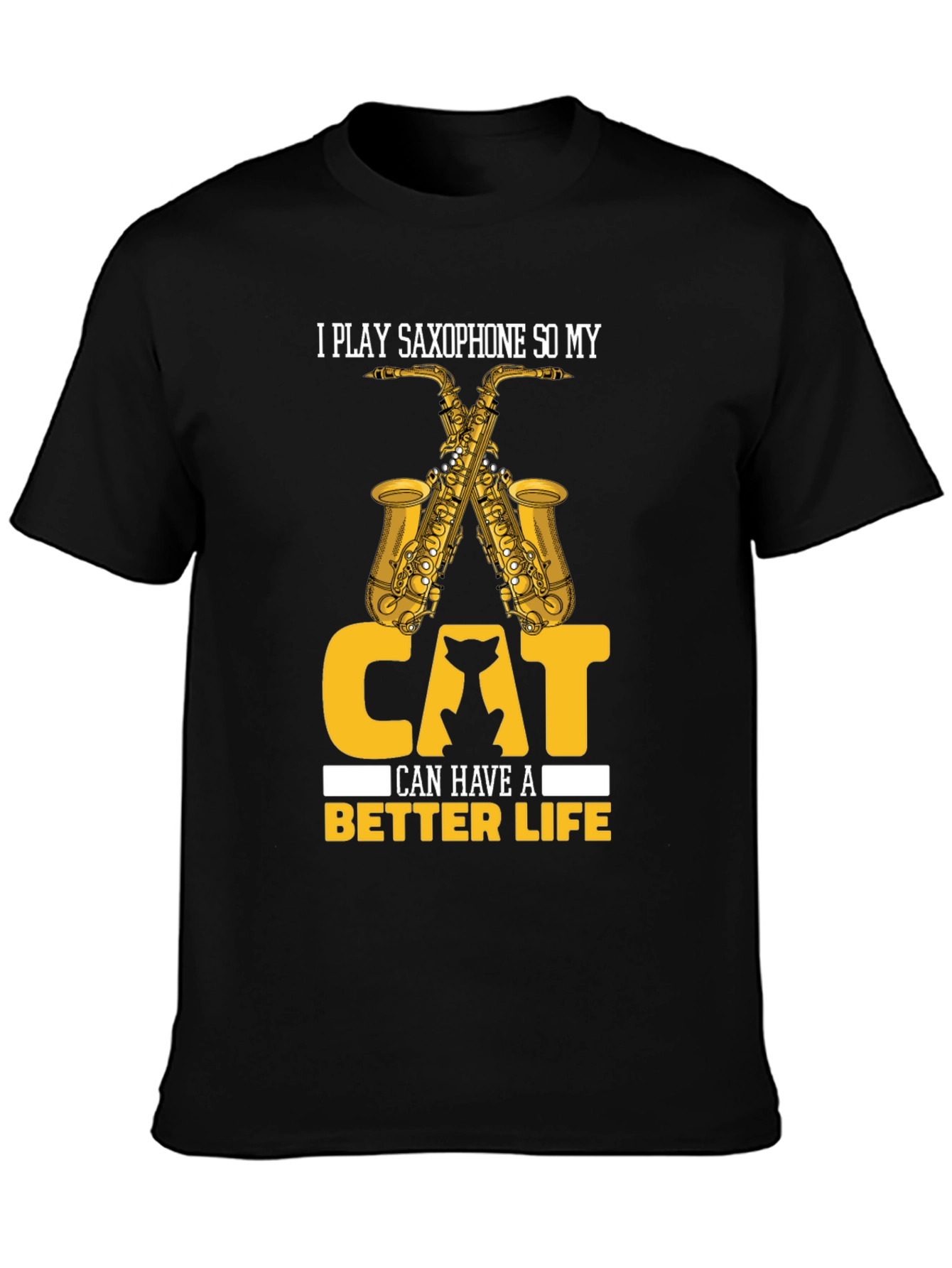 Saxophone Cat Lover T-Shirt - Musician Life