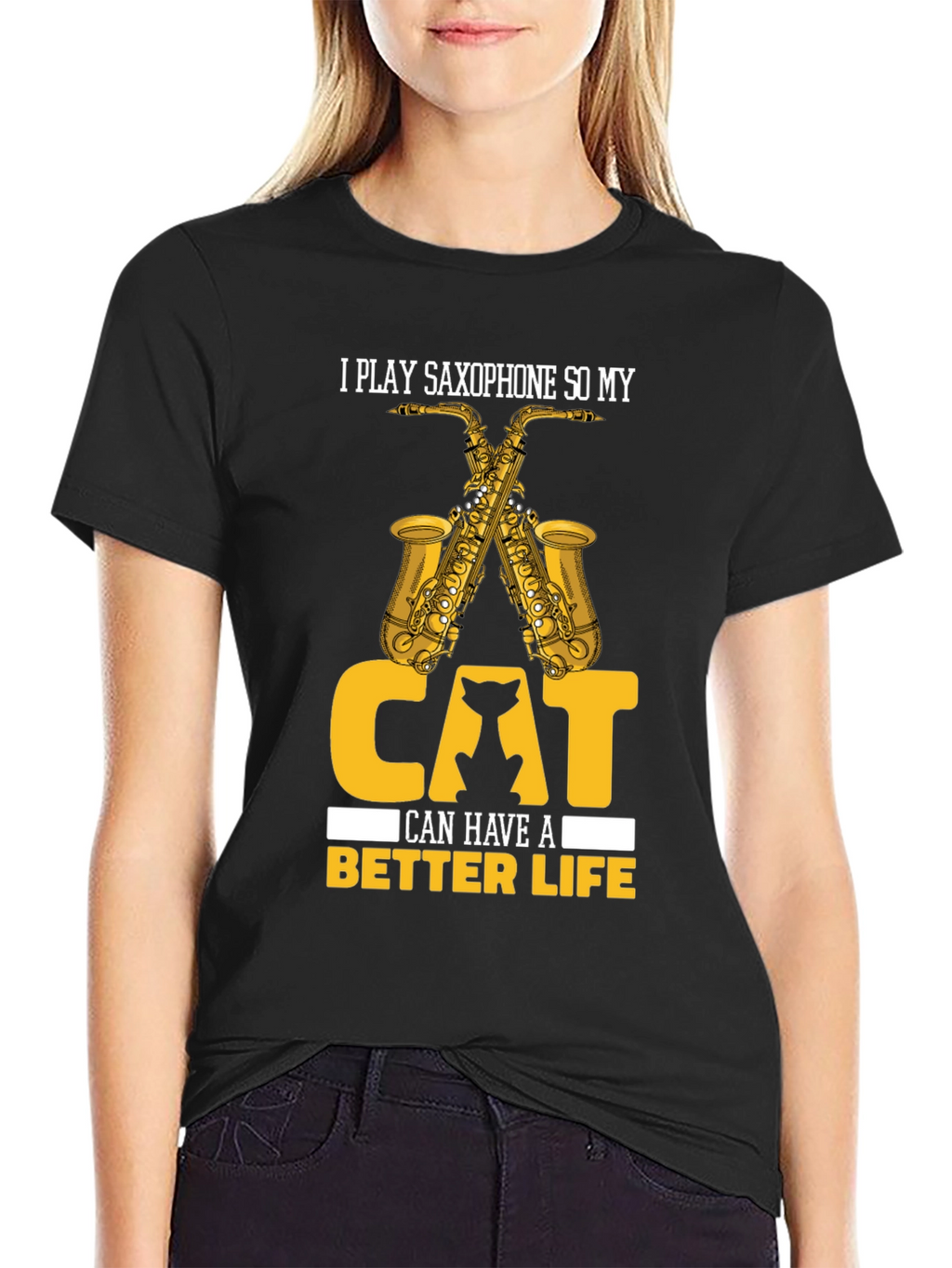 Saxophone Cat Lover T-Shirt - Musician Life