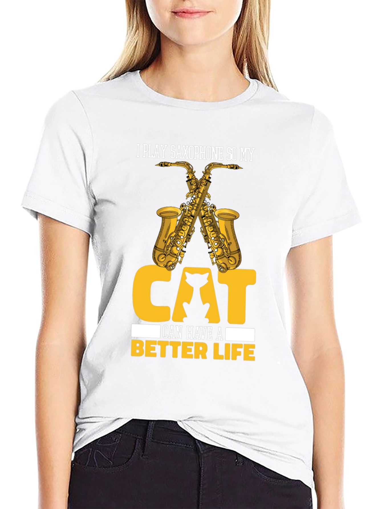 Saxophone Cat Lover T-Shirt - Musician Life