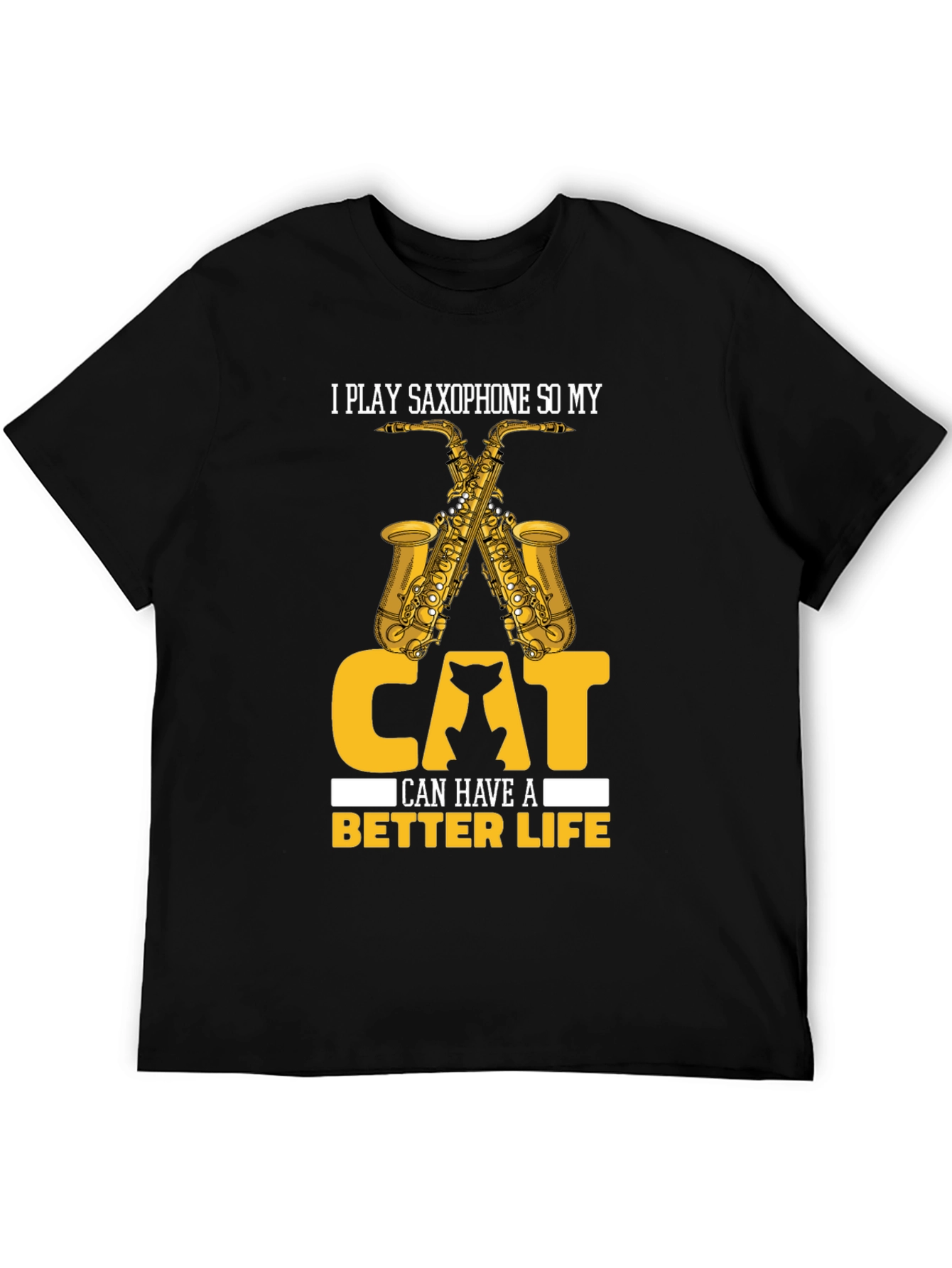 Saxophone Cat Lover T-Shirt - Musician Life