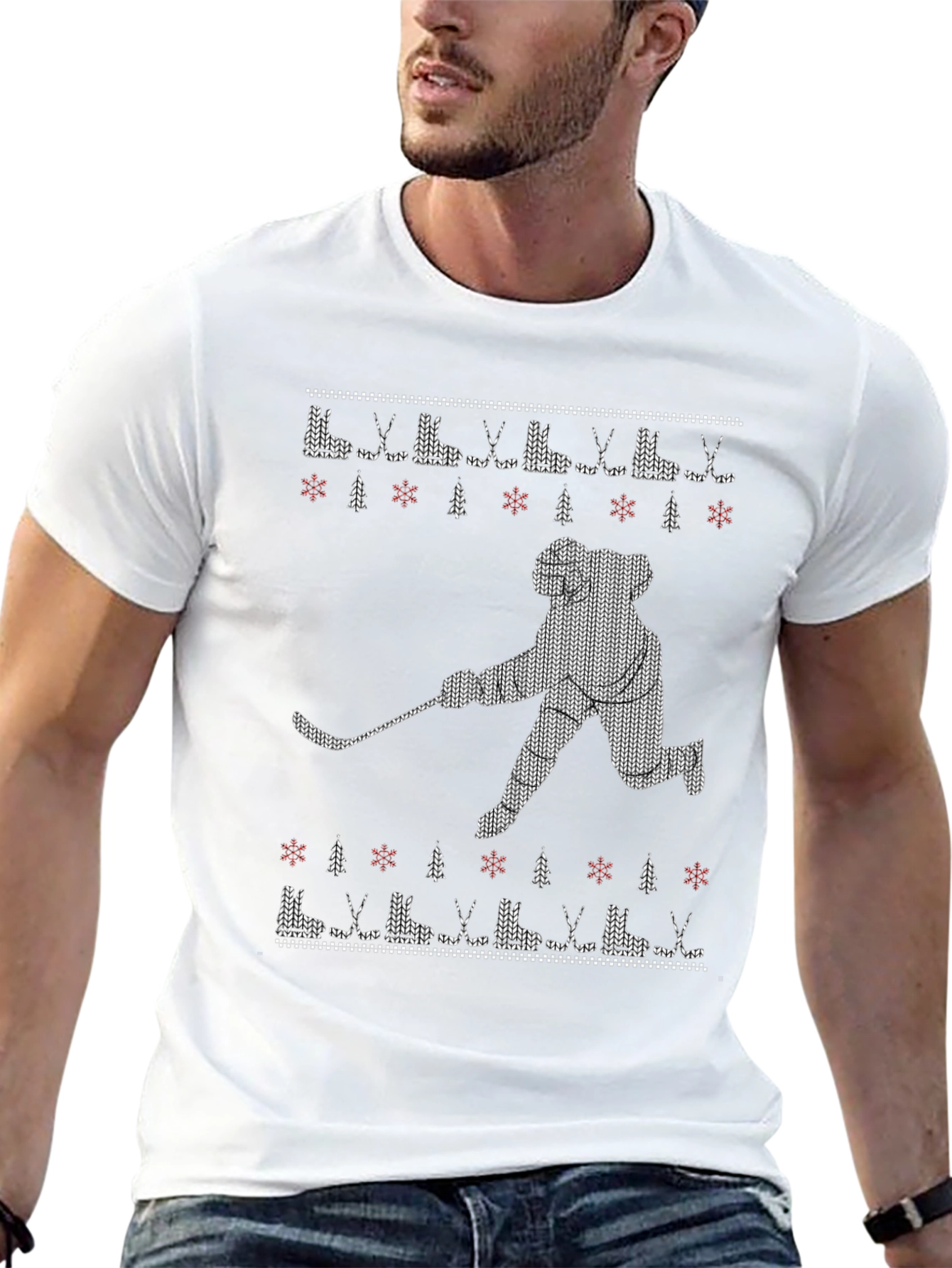 Hockey Ugly Christmas Sweater T-Shirt