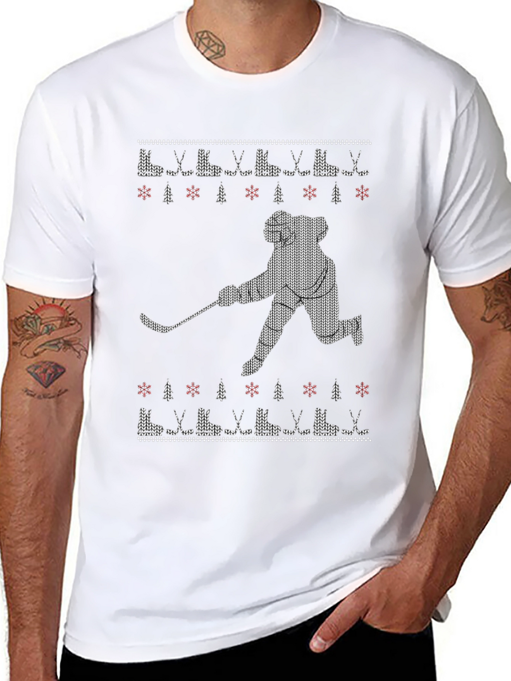 Hockey Ugly Christmas Sweater T-Shirt