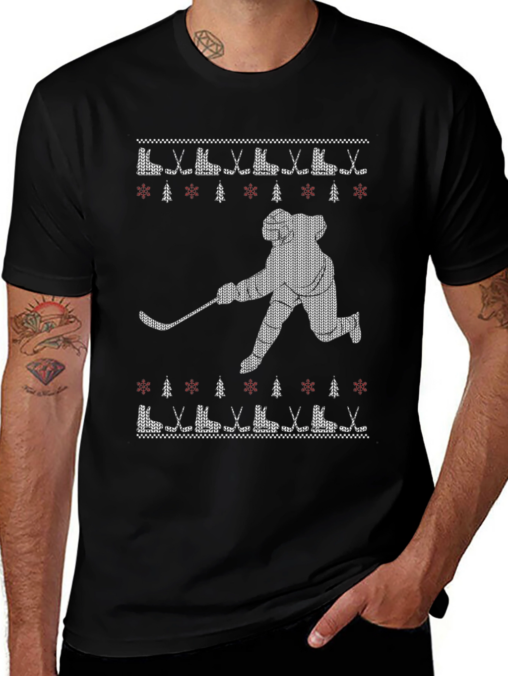 Hockey Ugly Christmas Sweater T-Shirt