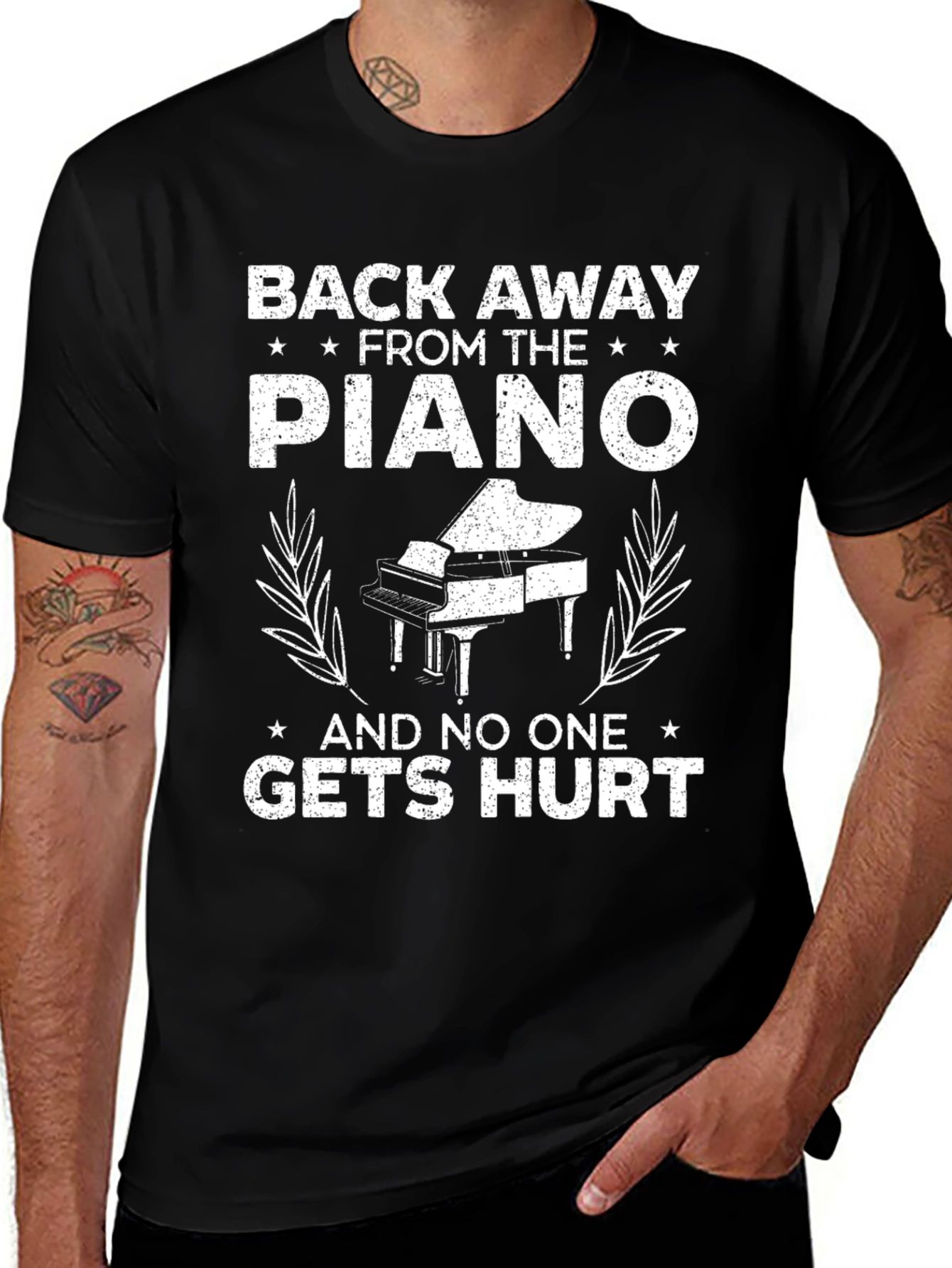 Back Away From Piano T-Shirt - Musician Humor Tee