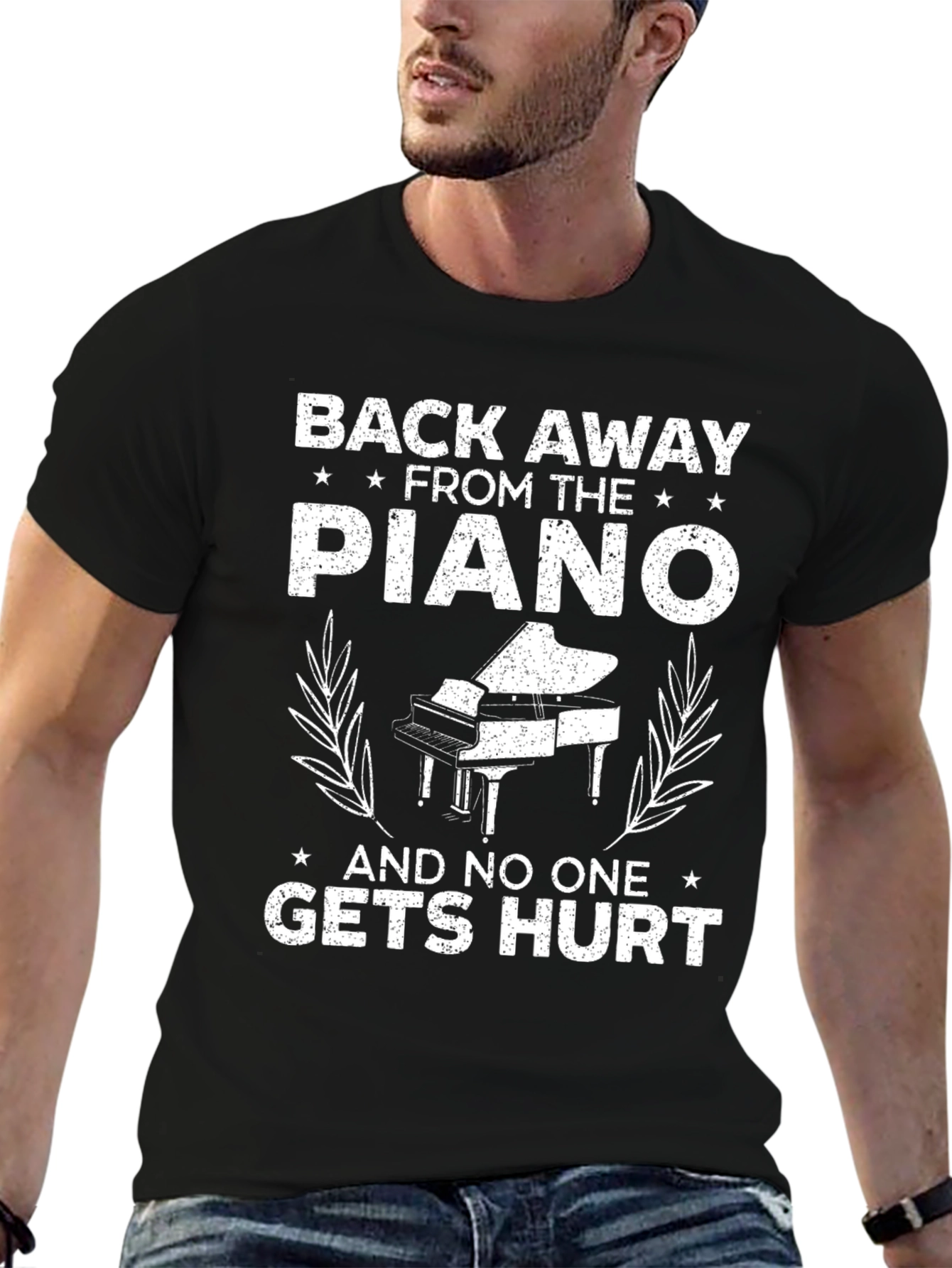 Back Away From Piano T-Shirt - Musician Humor Tee