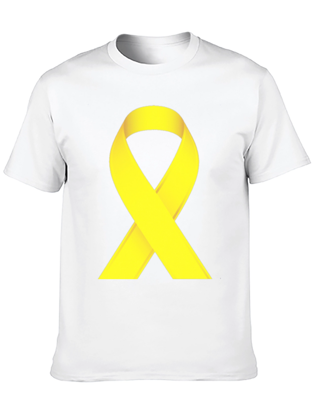 Black T-Shirt with Yellow Ribbon Graphic