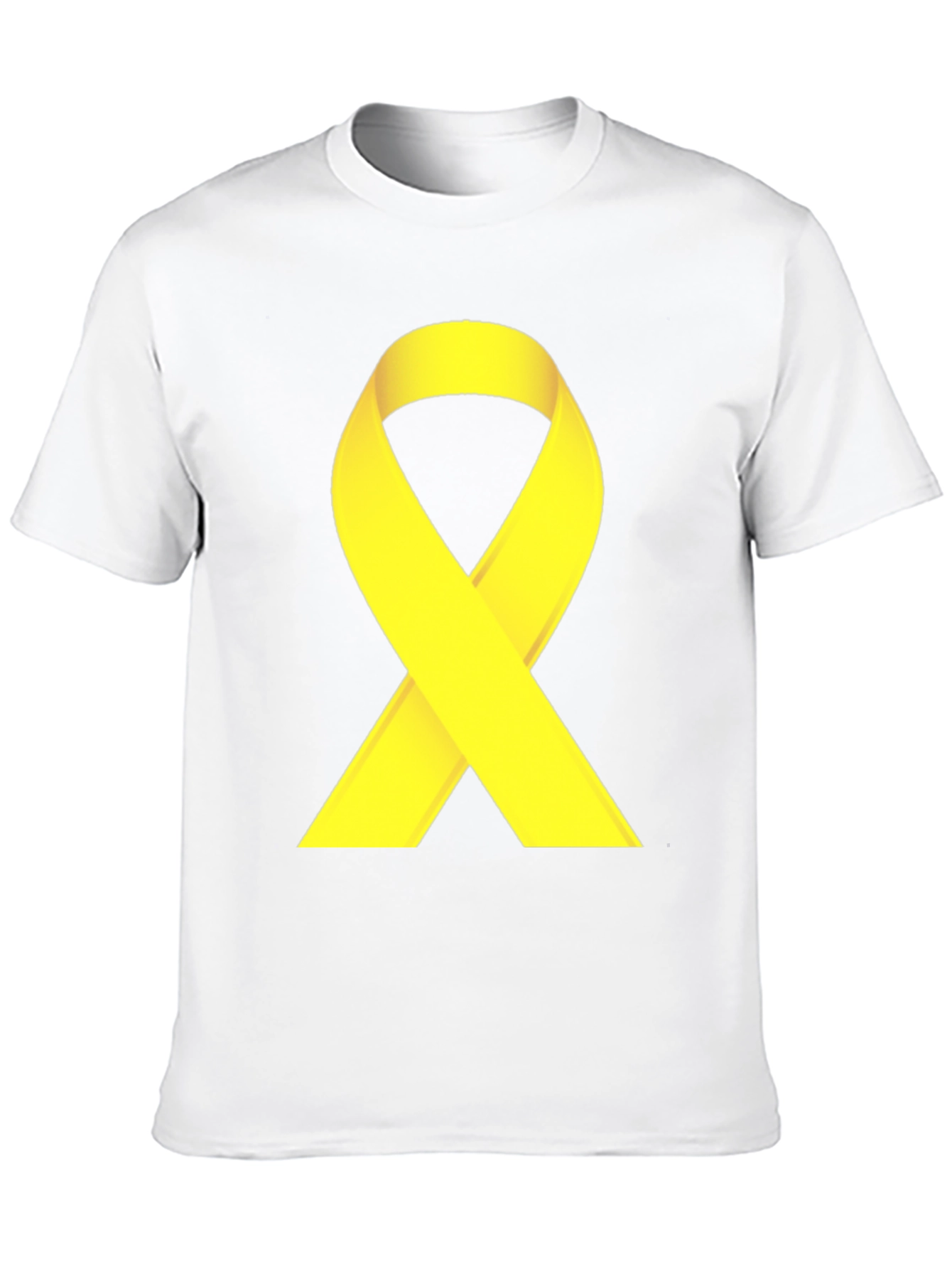 Black T-Shirt with Yellow Ribbon Graphic