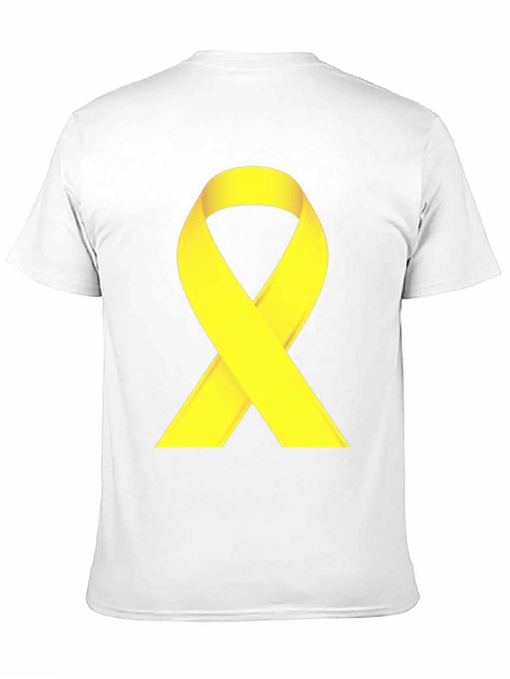 Black T-Shirt with Yellow Ribbon Graphic
