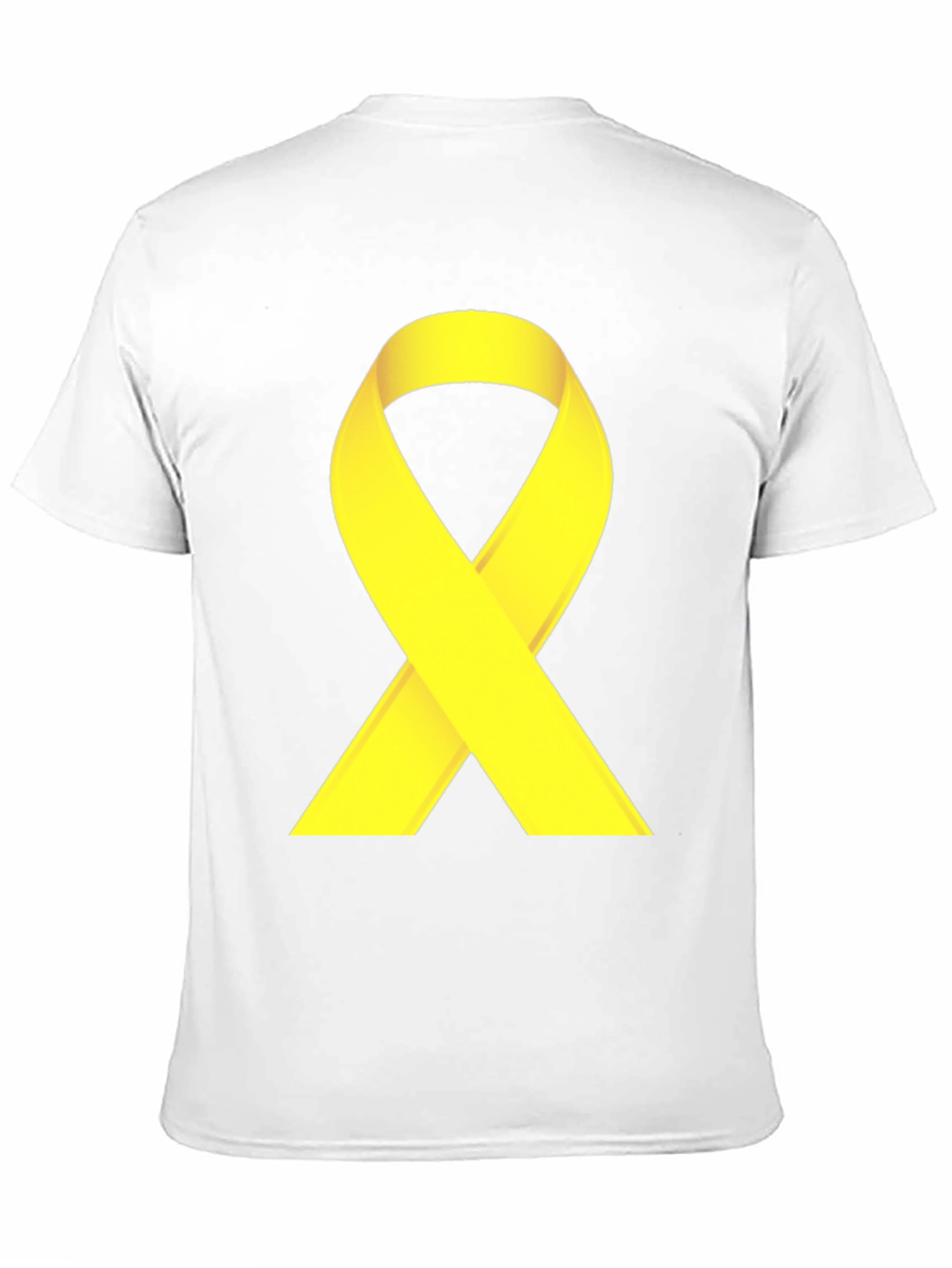 Black T-Shirt with Yellow Ribbon Graphic