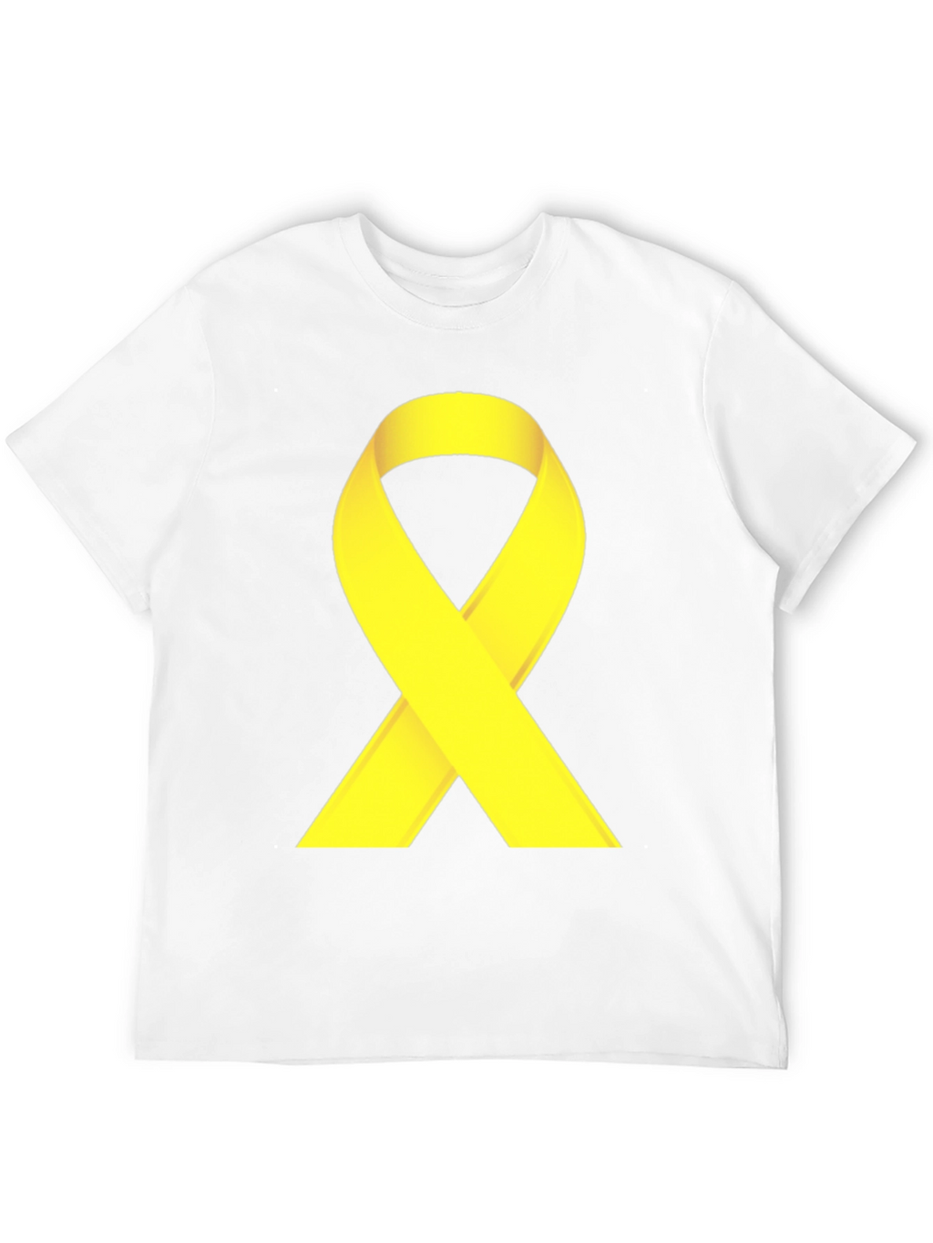 Black T-Shirt with Yellow Ribbon Graphic