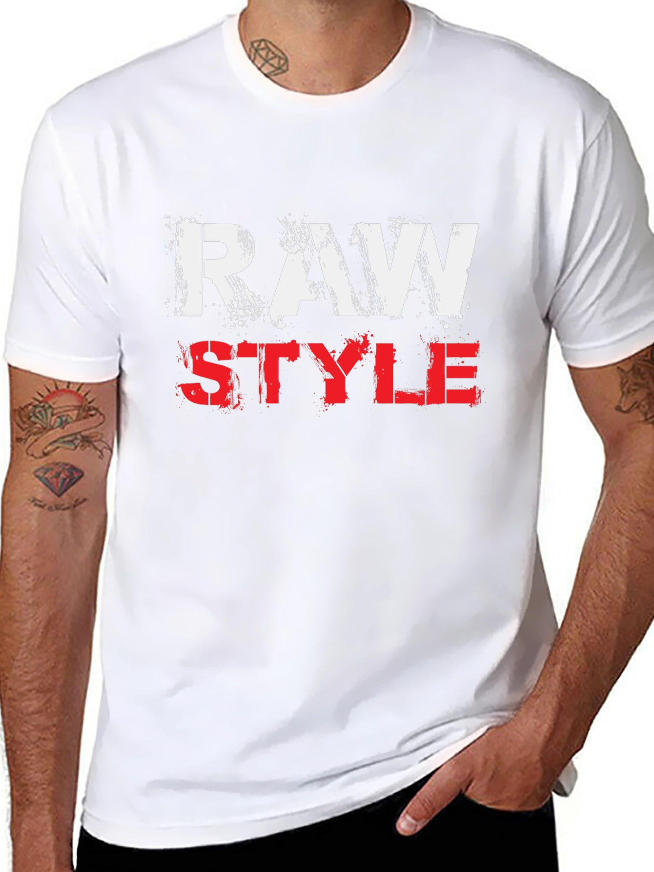 Raw Style Graphic Print T-Shirt