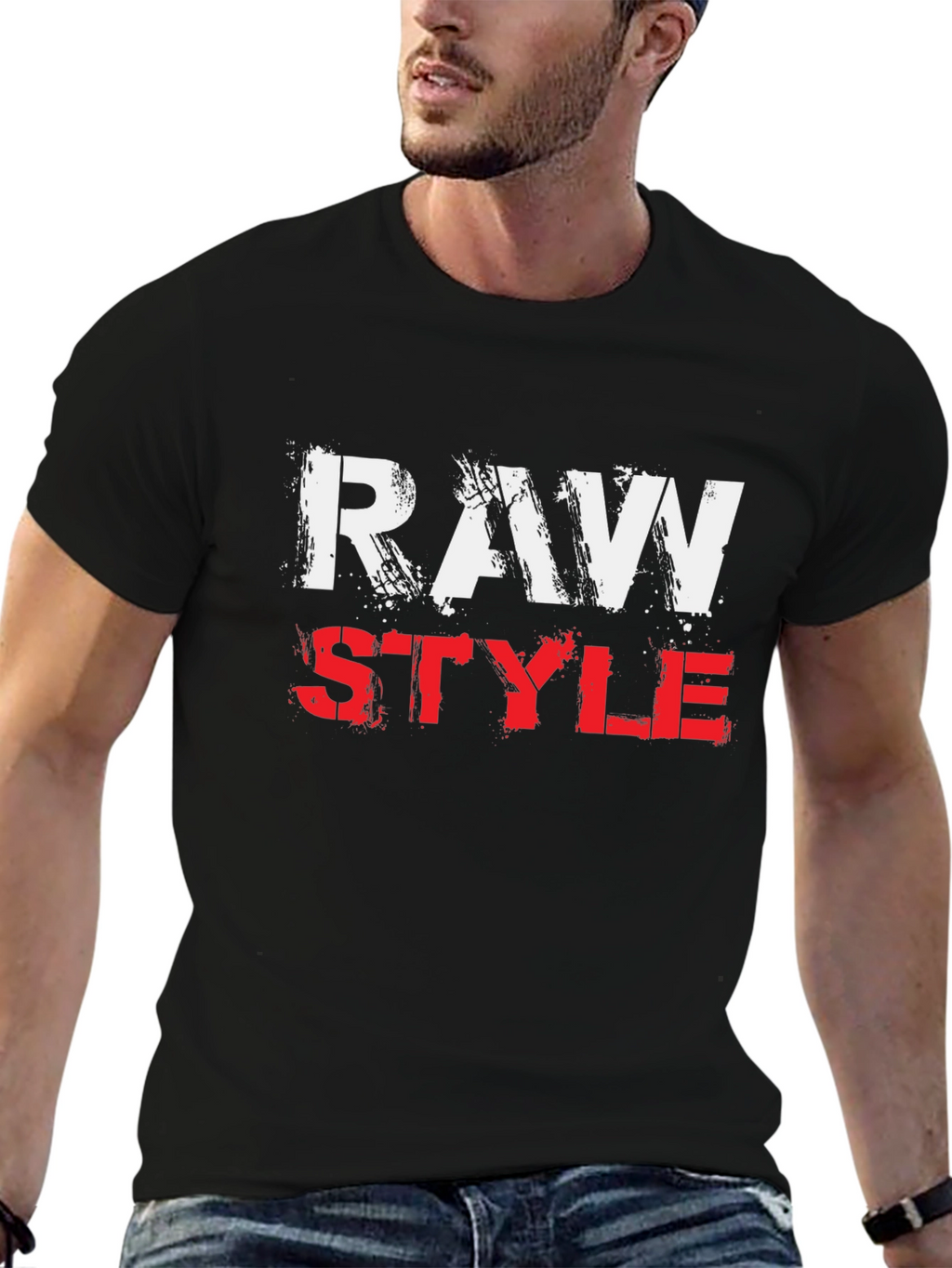 Raw Style Graphic Print T-Shirt
