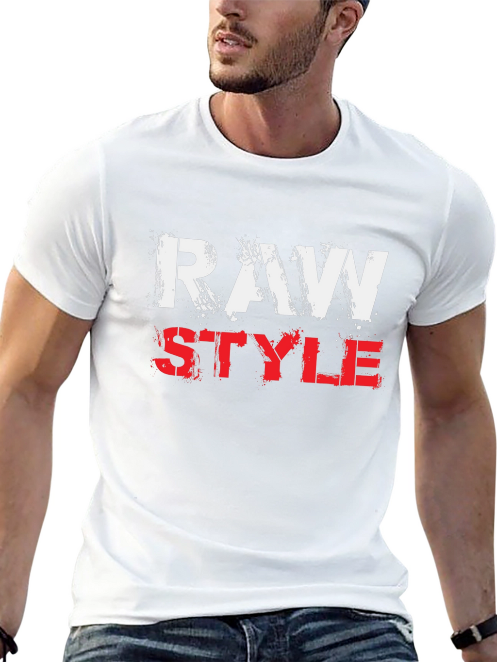 Raw Style Graphic Print T-Shirt