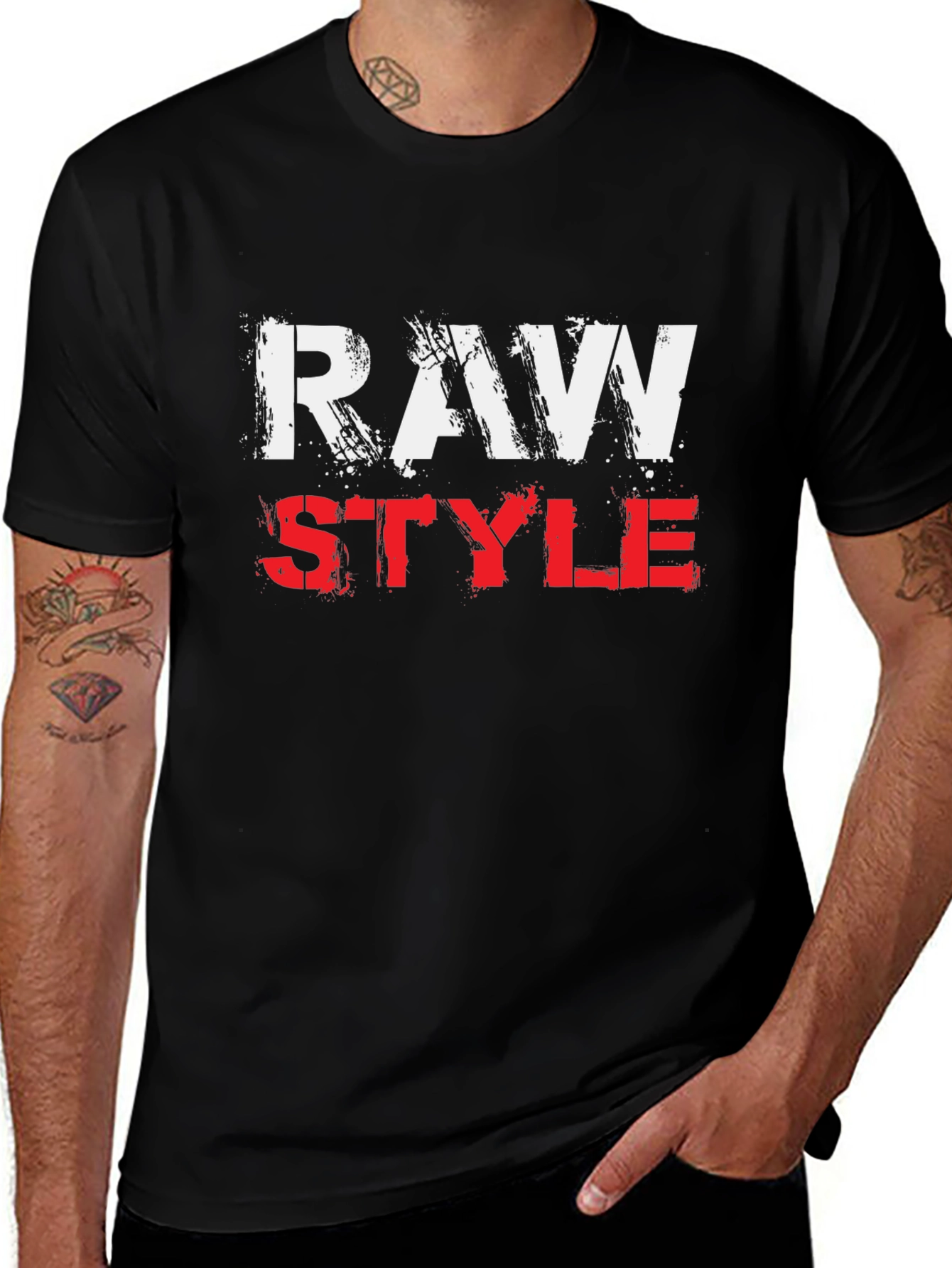 Raw Style Graphic Print T-Shirt