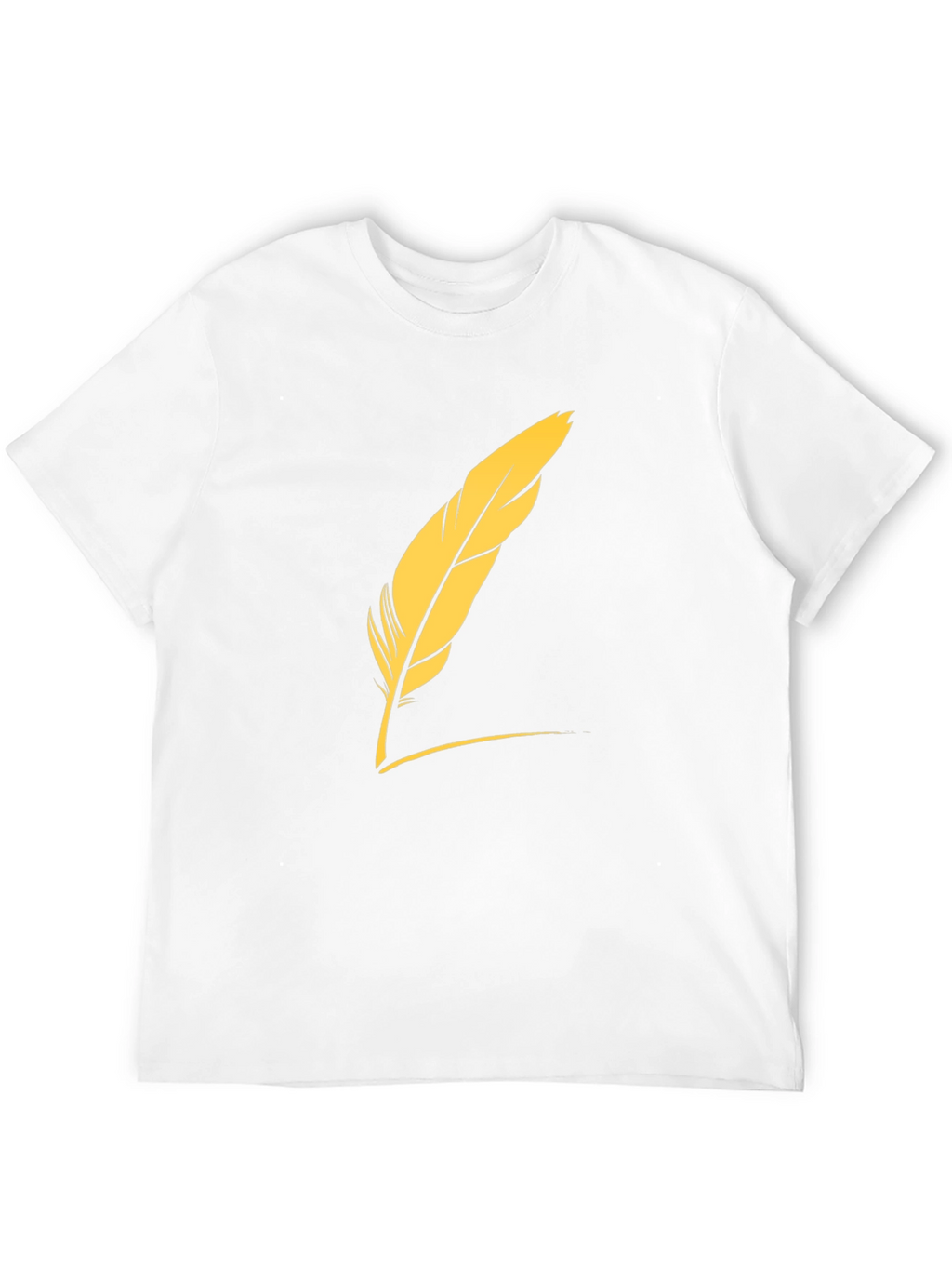 Mens Black T-Shirt with Feather Graphic