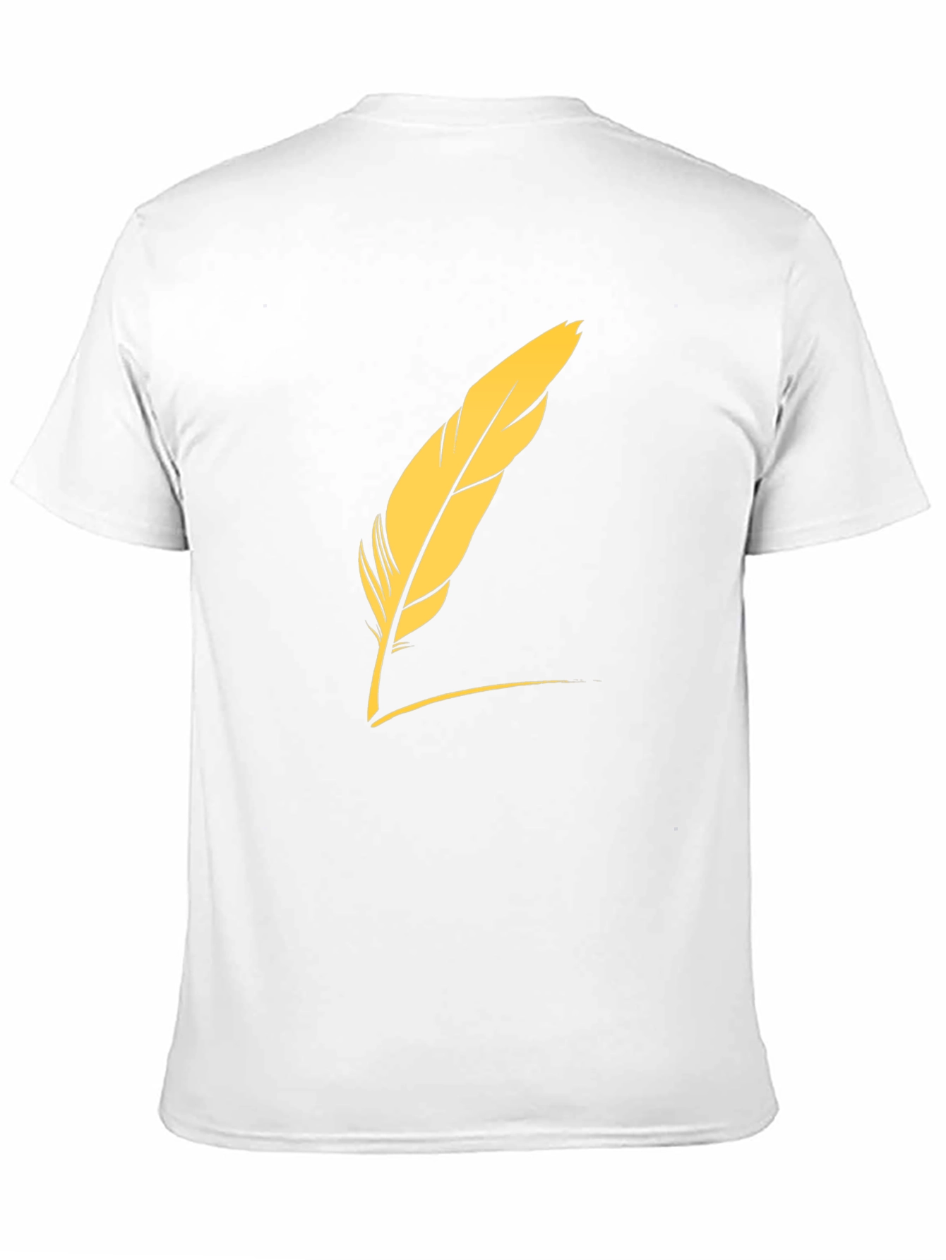 Mens Black T-Shirt with Feather Graphic