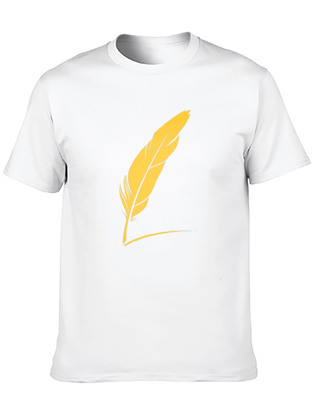 Mens Black T-Shirt with Feather Graphic