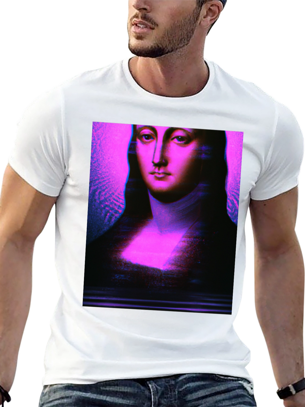 Mona Lisa Glitch Art T-Shirt - Unique Graphic Tee