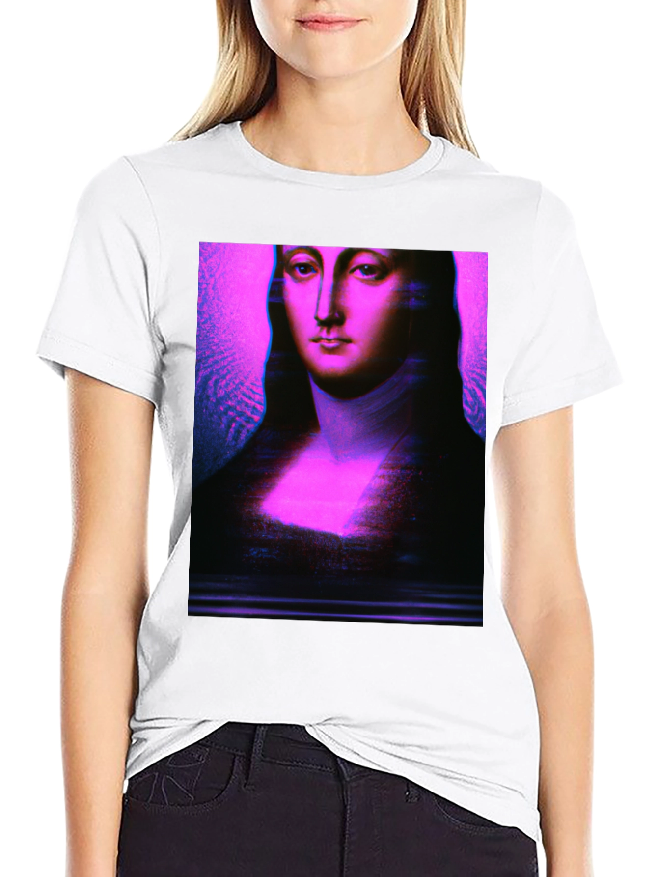 Mona Lisa Glitch Art T-Shirt - Unique Graphic Tee
