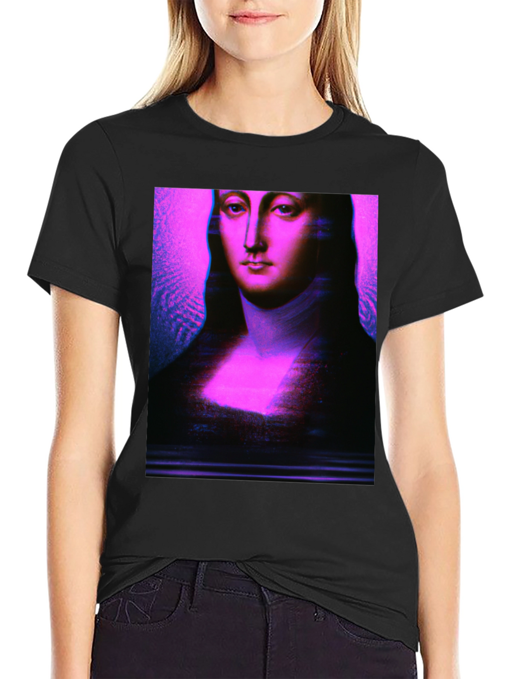 Mona Lisa Glitch Art T-Shirt - Unique Graphic Tee