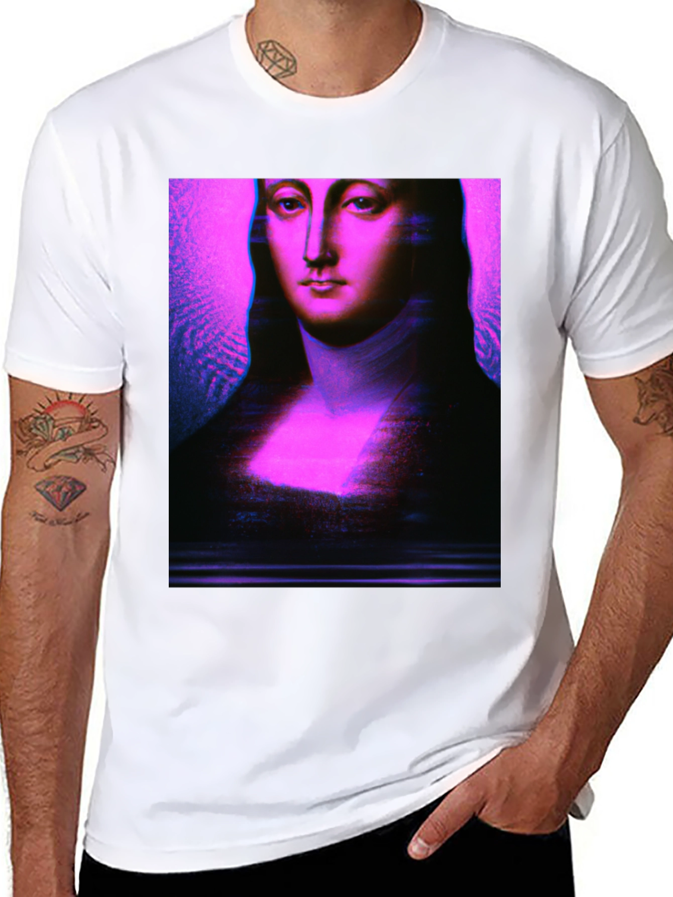 Mona Lisa Glitch Art T-Shirt - Unique Graphic Tee