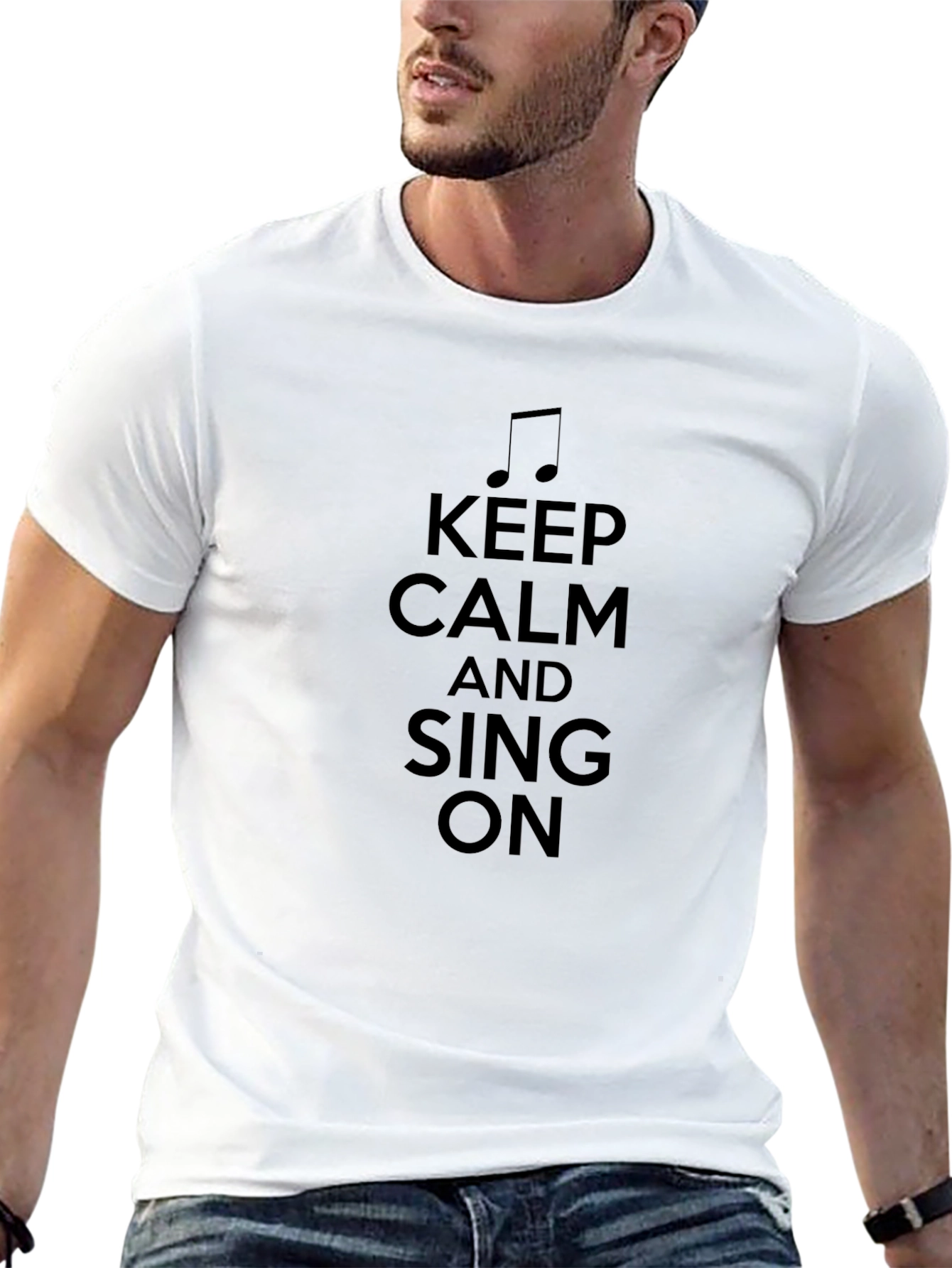 Keep Calm and Sing On Black T-Shirt