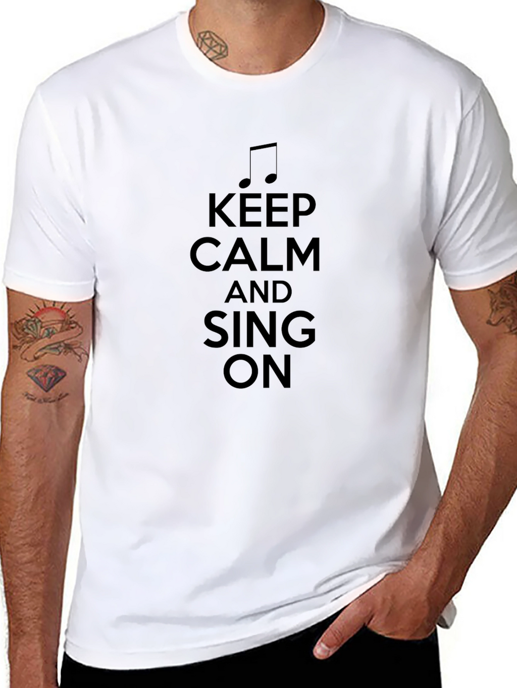 Keep Calm and Sing On Black T-Shirt