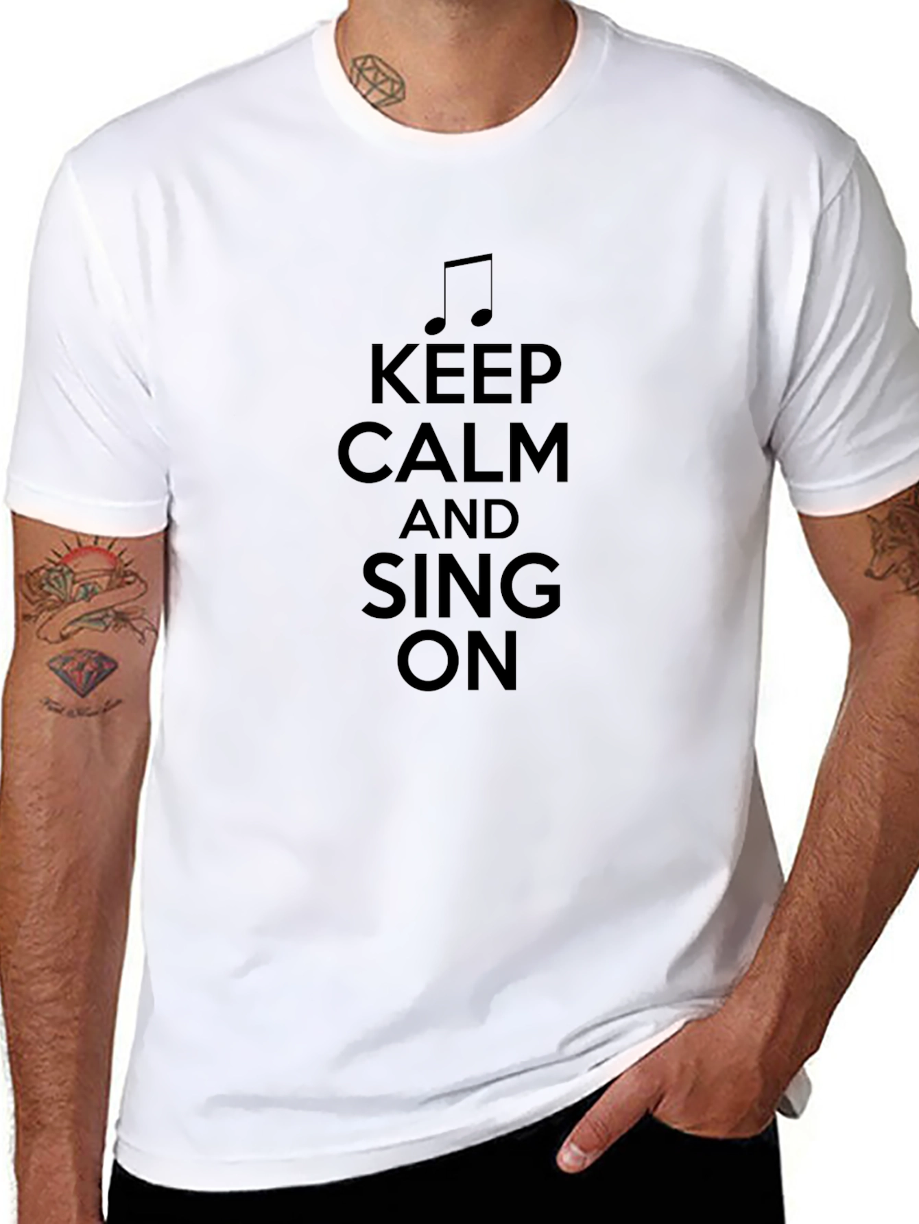 Keep Calm and Sing On Black T-Shirt