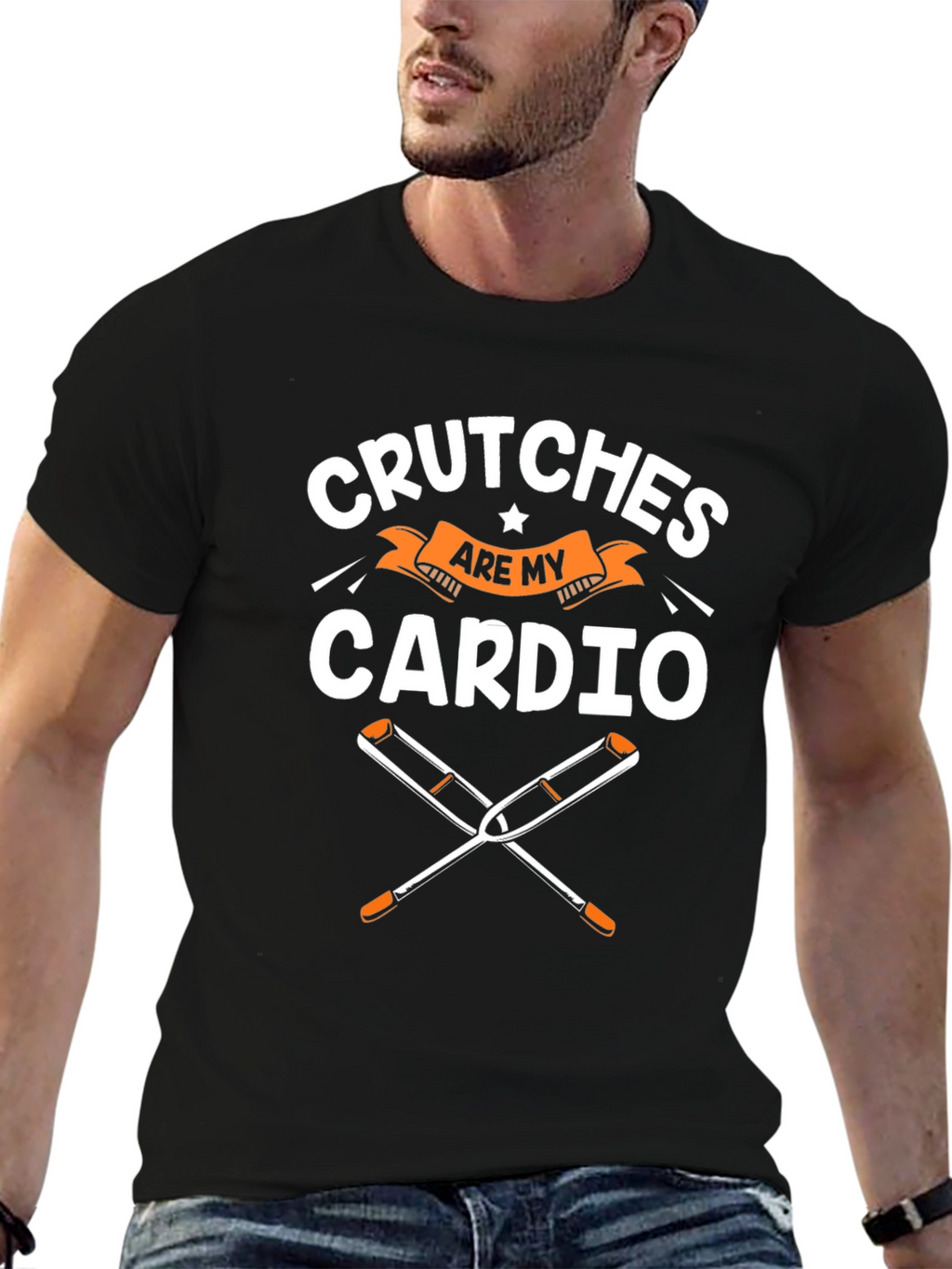 Crutches are my Cardio Funny T-Shirt