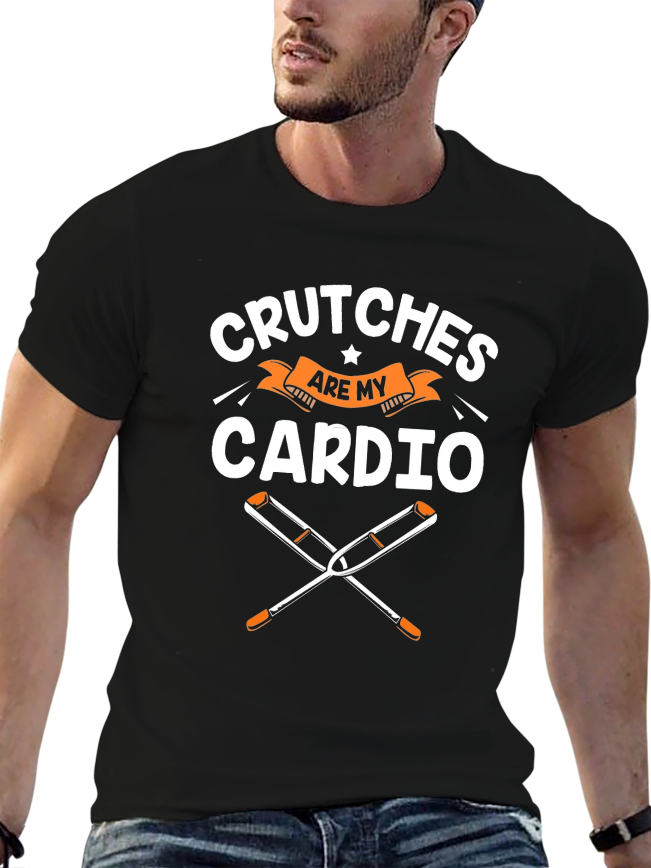 Crutches are my Cardio Funny T-Shirt