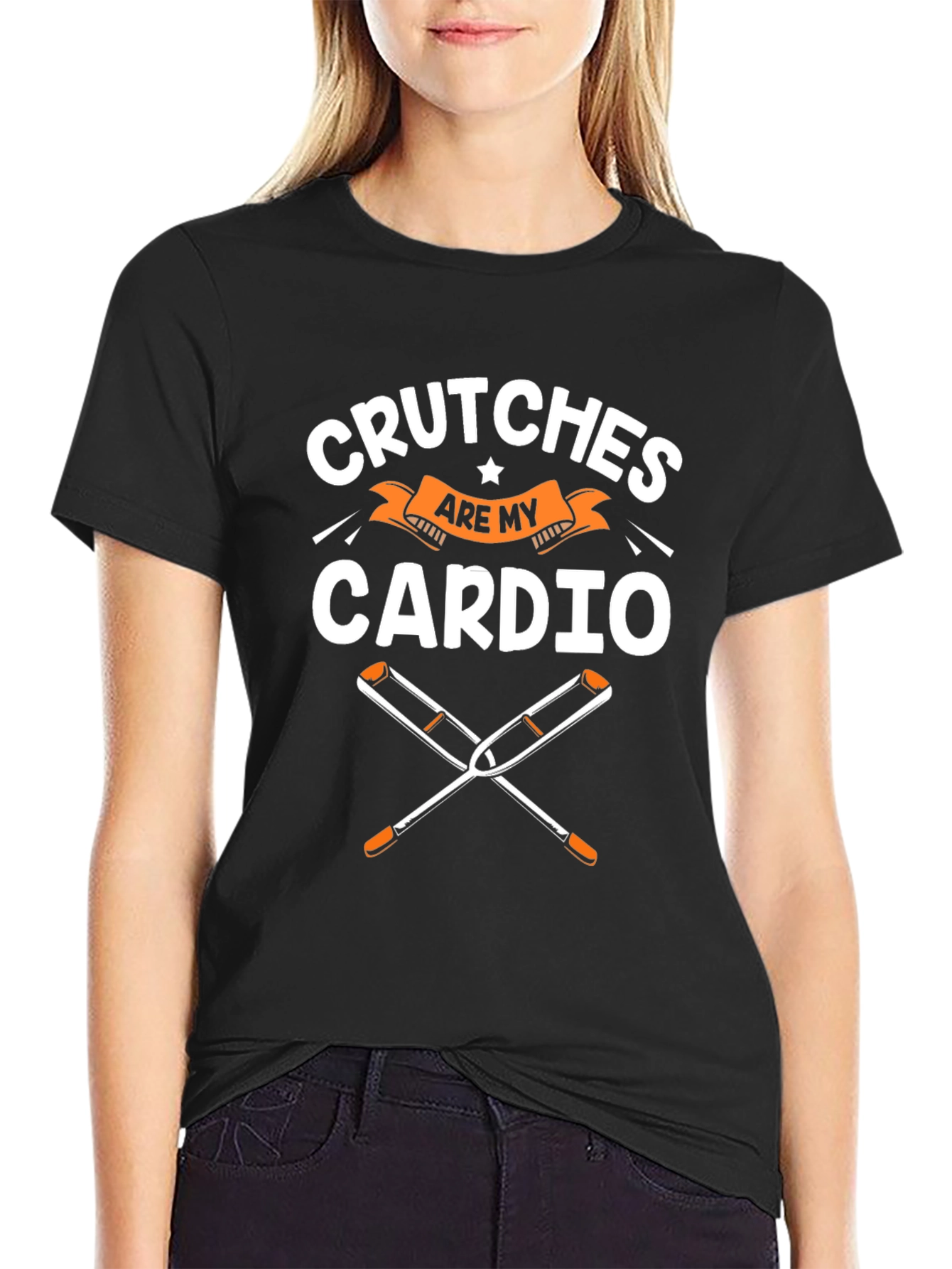 Crutches are my Cardio Funny T-Shirt