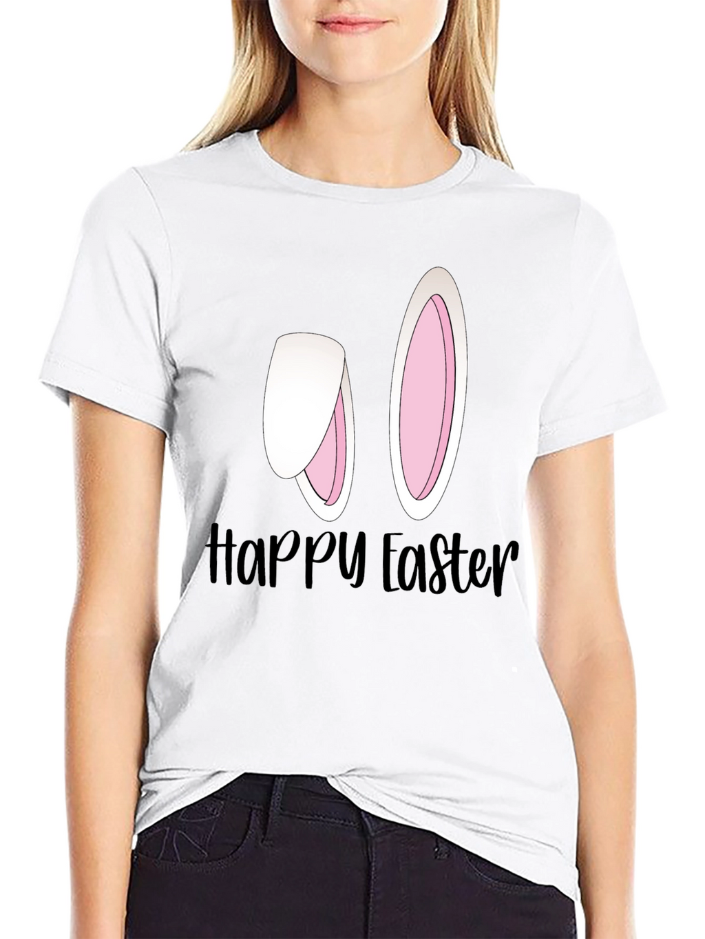 Happy Easter Bunny Ears Graphic Tee