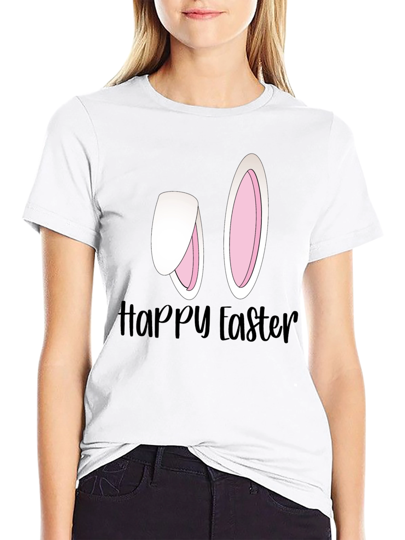 Happy Easter Bunny Ears Graphic Tee