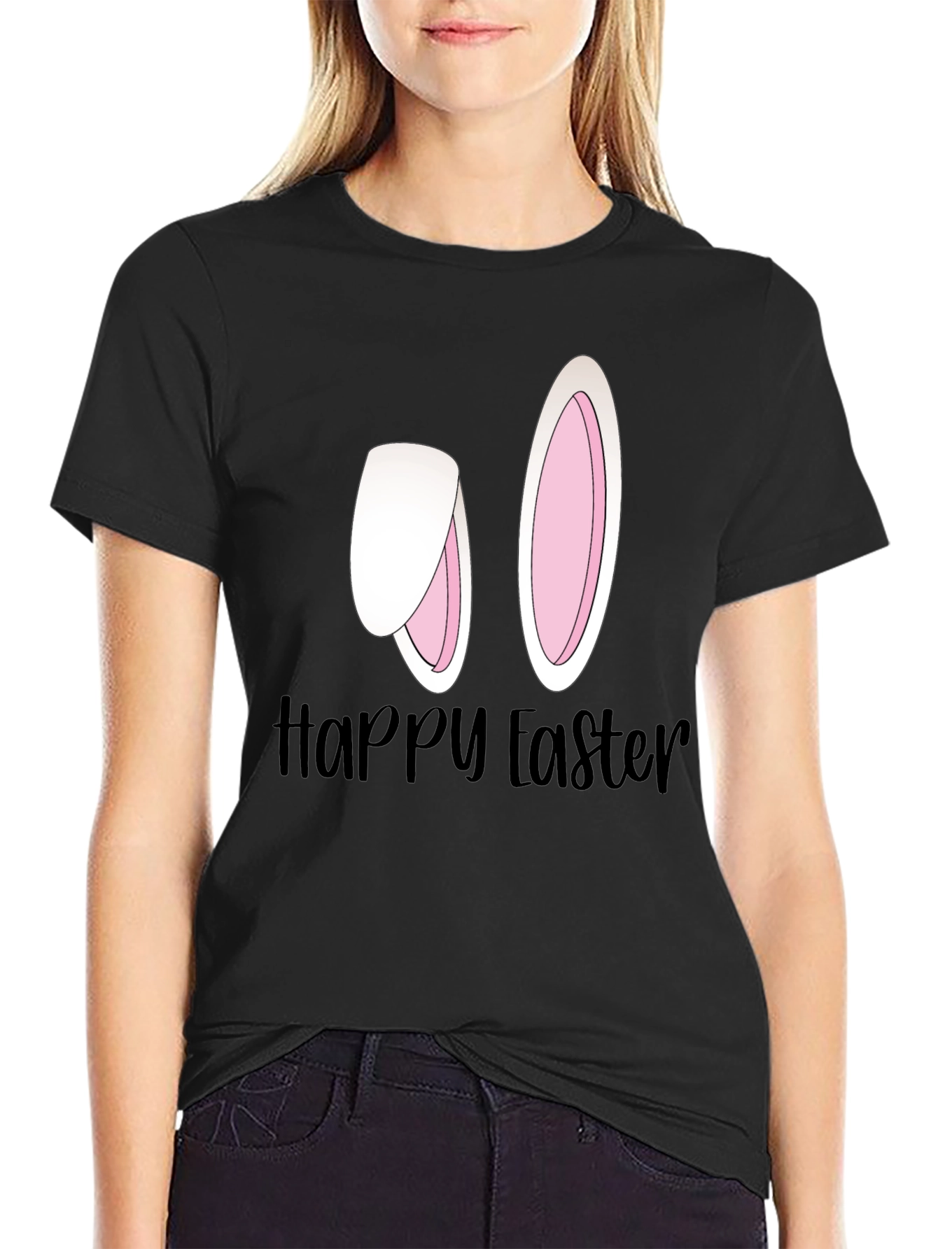 Happy Easter Bunny Ears Graphic Tee