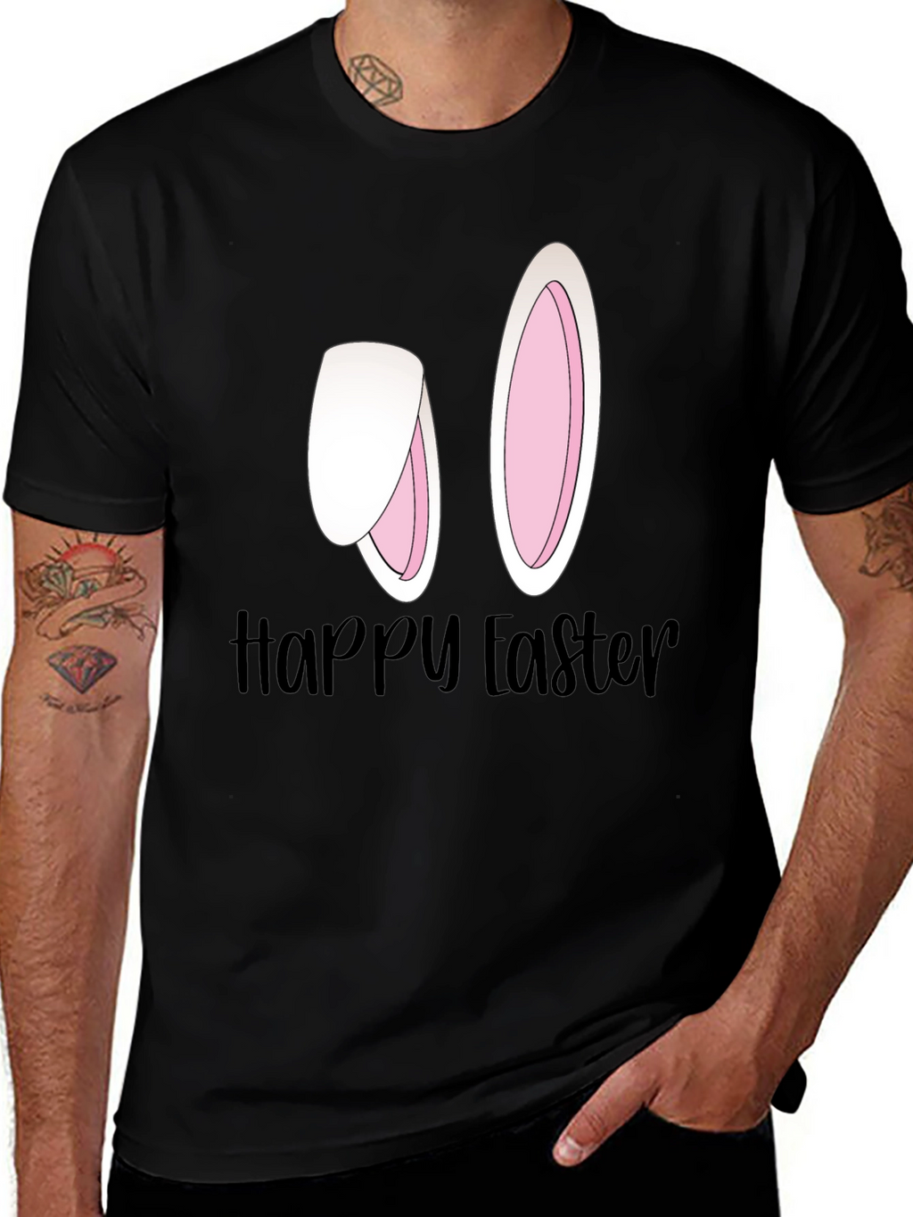 Happy Easter Bunny Ears Graphic Tee