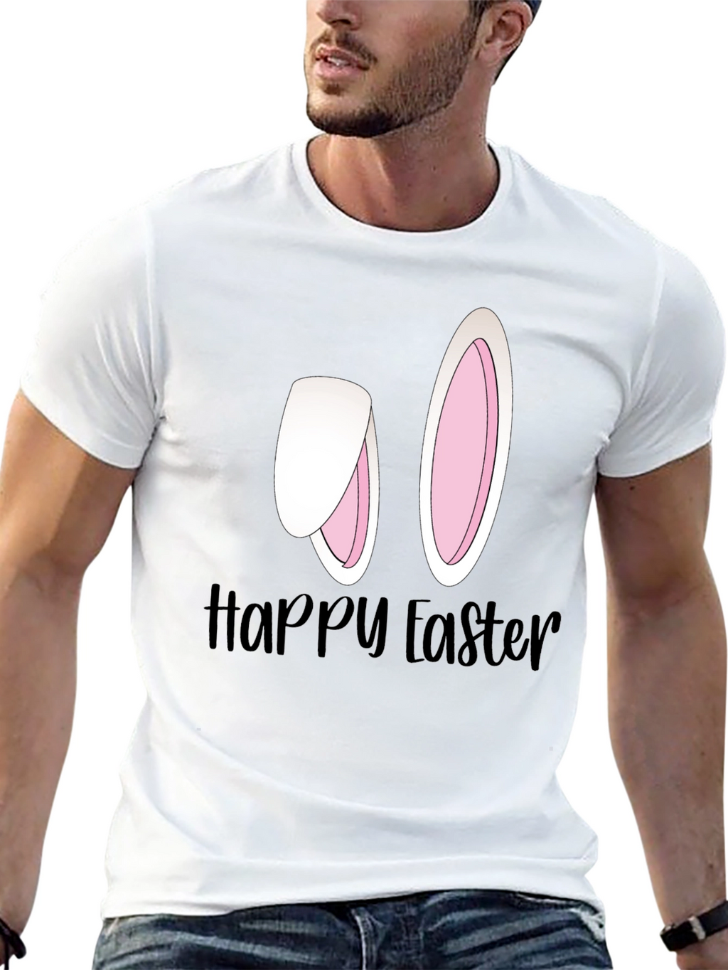 Happy Easter Bunny Ears Graphic Tee