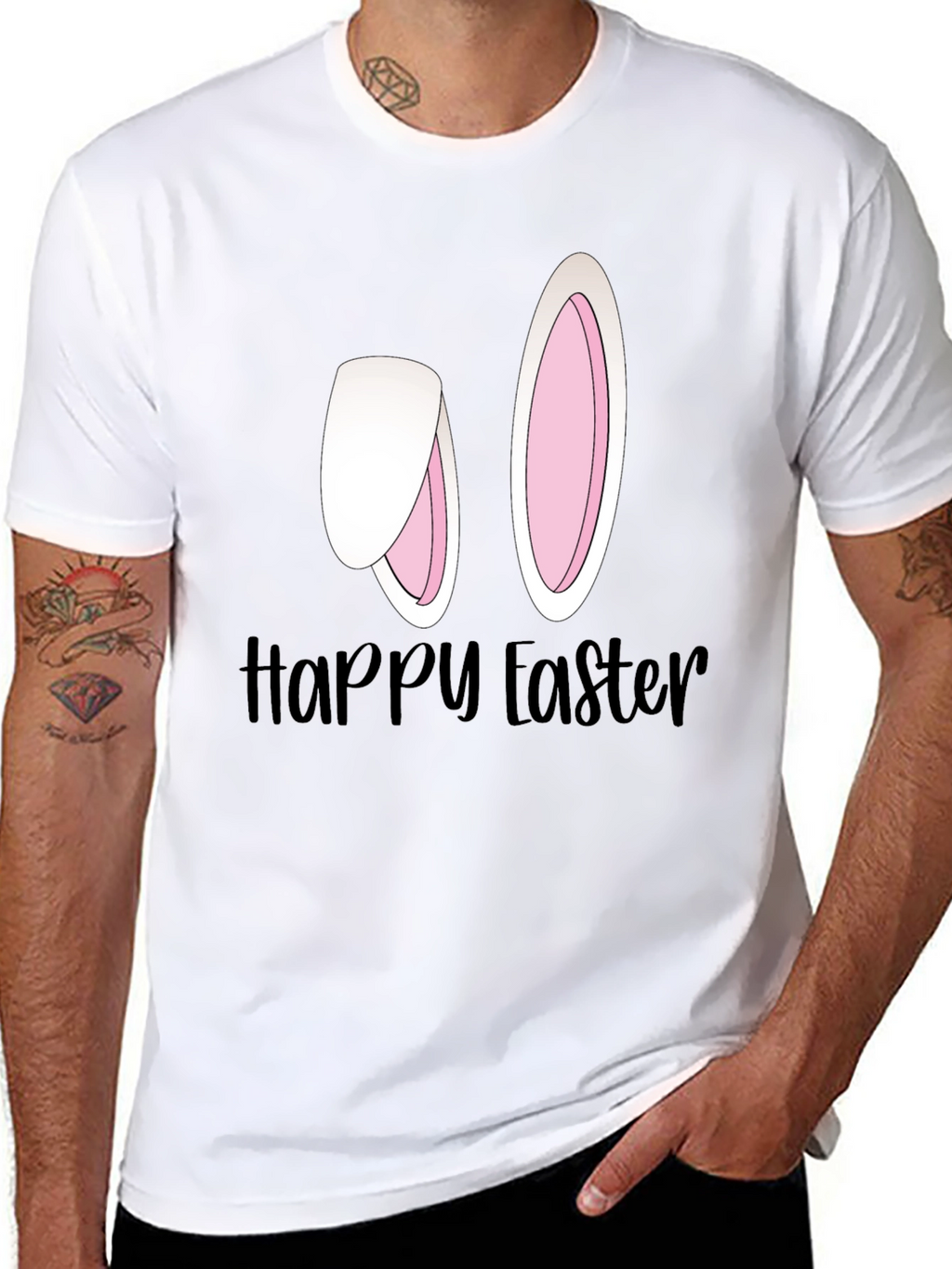 Happy Easter Bunny Ears Graphic Tee