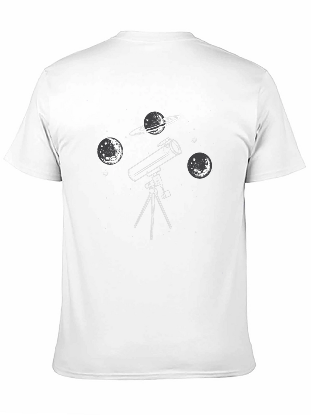 Astronomy Telescope Graphic Tee - Black Cotton