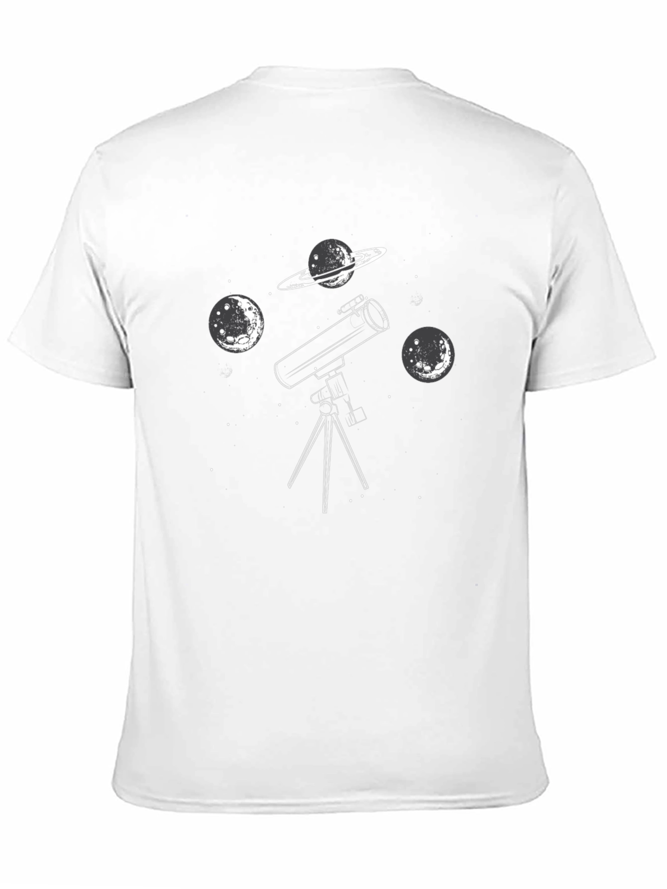 Astronomy Telescope Graphic Tee - Black Cotton