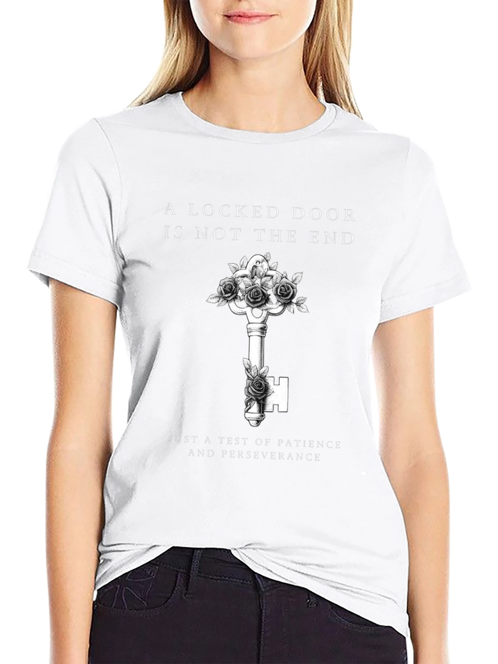 Locked Door Key Graphic Black Tee