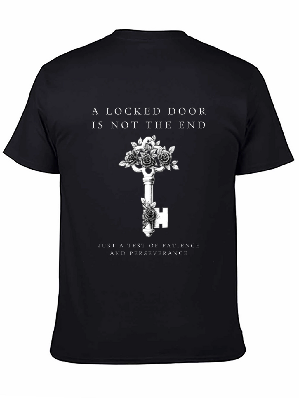 Locked Door Key Graphic Black Tee