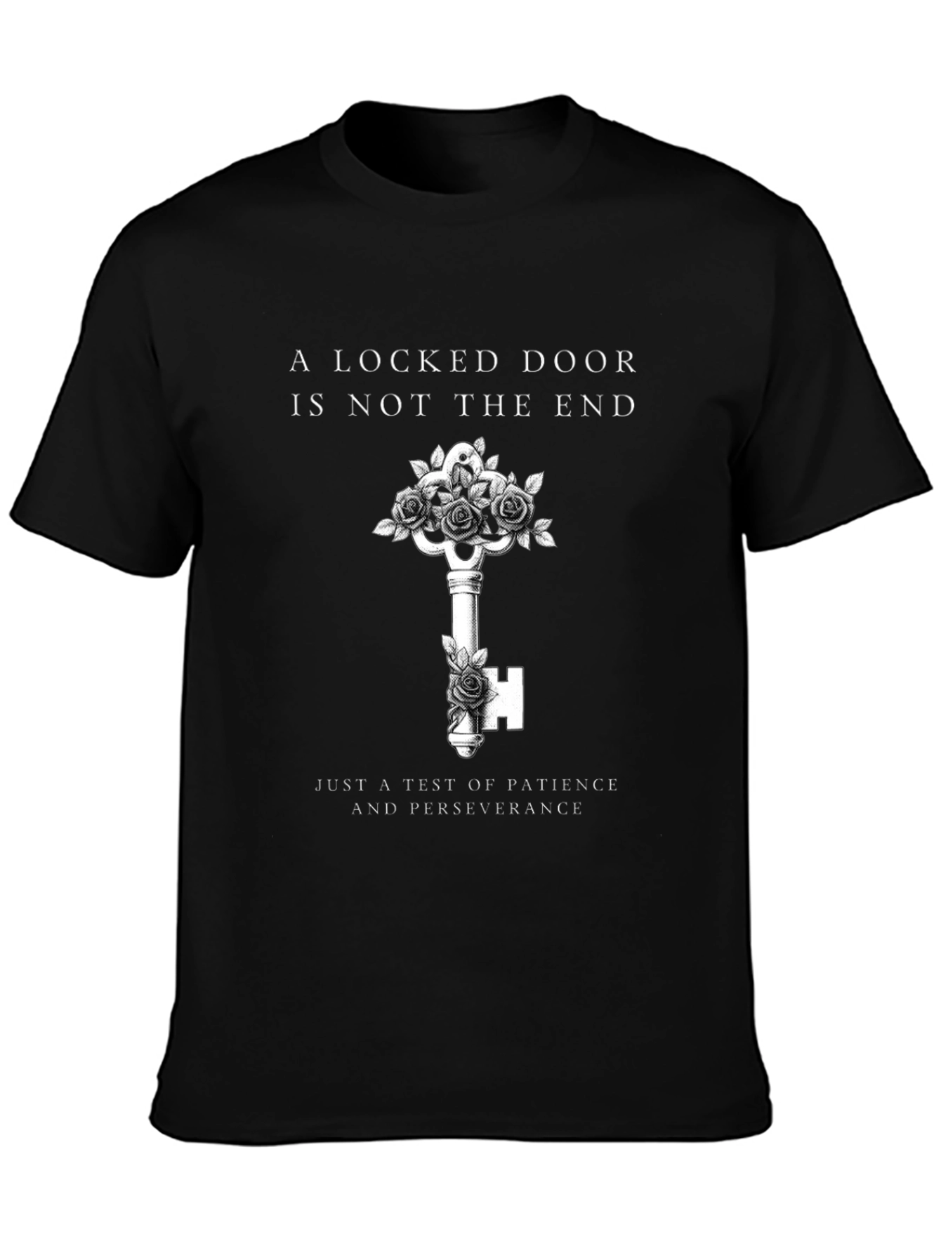 Locked Door Key Graphic Black Tee