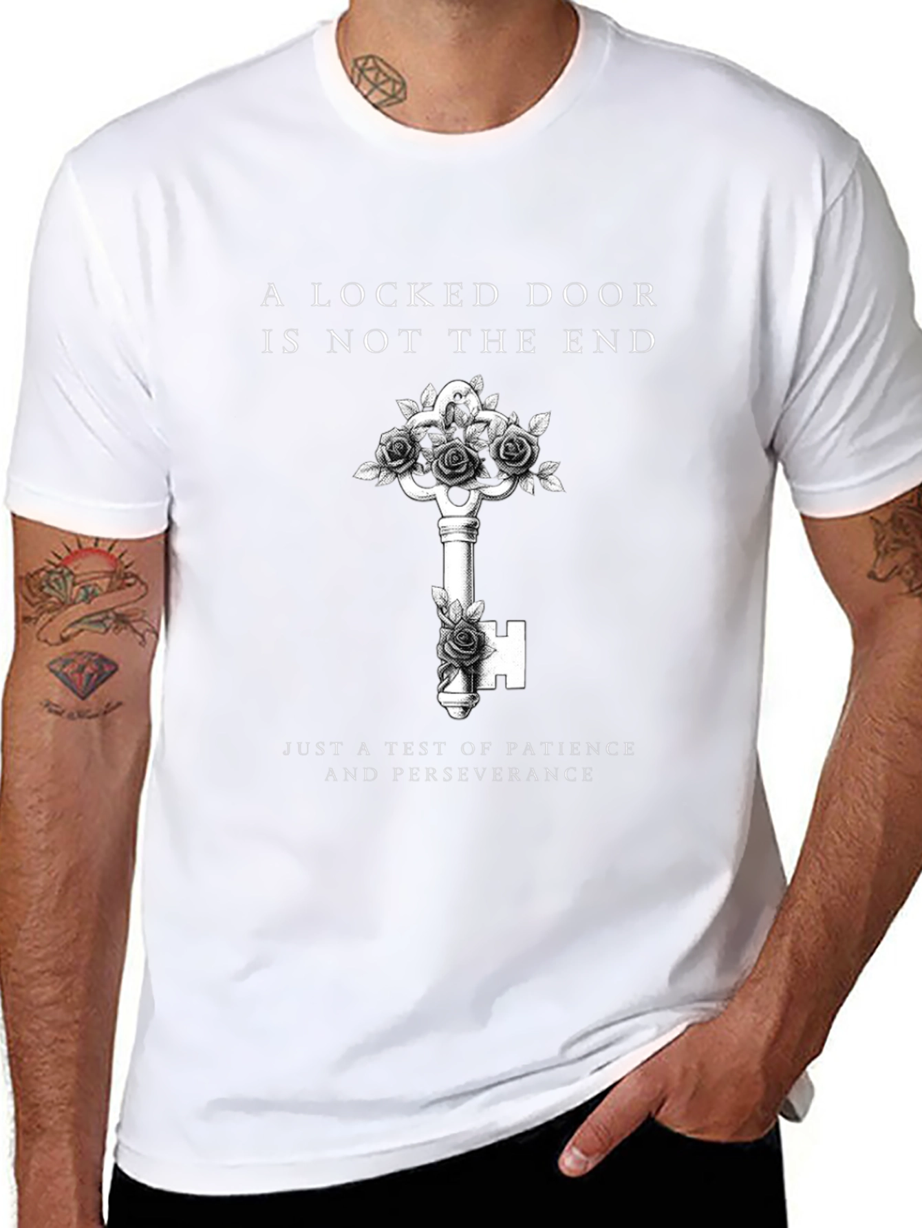 Locked Door Key Graphic Black Tee