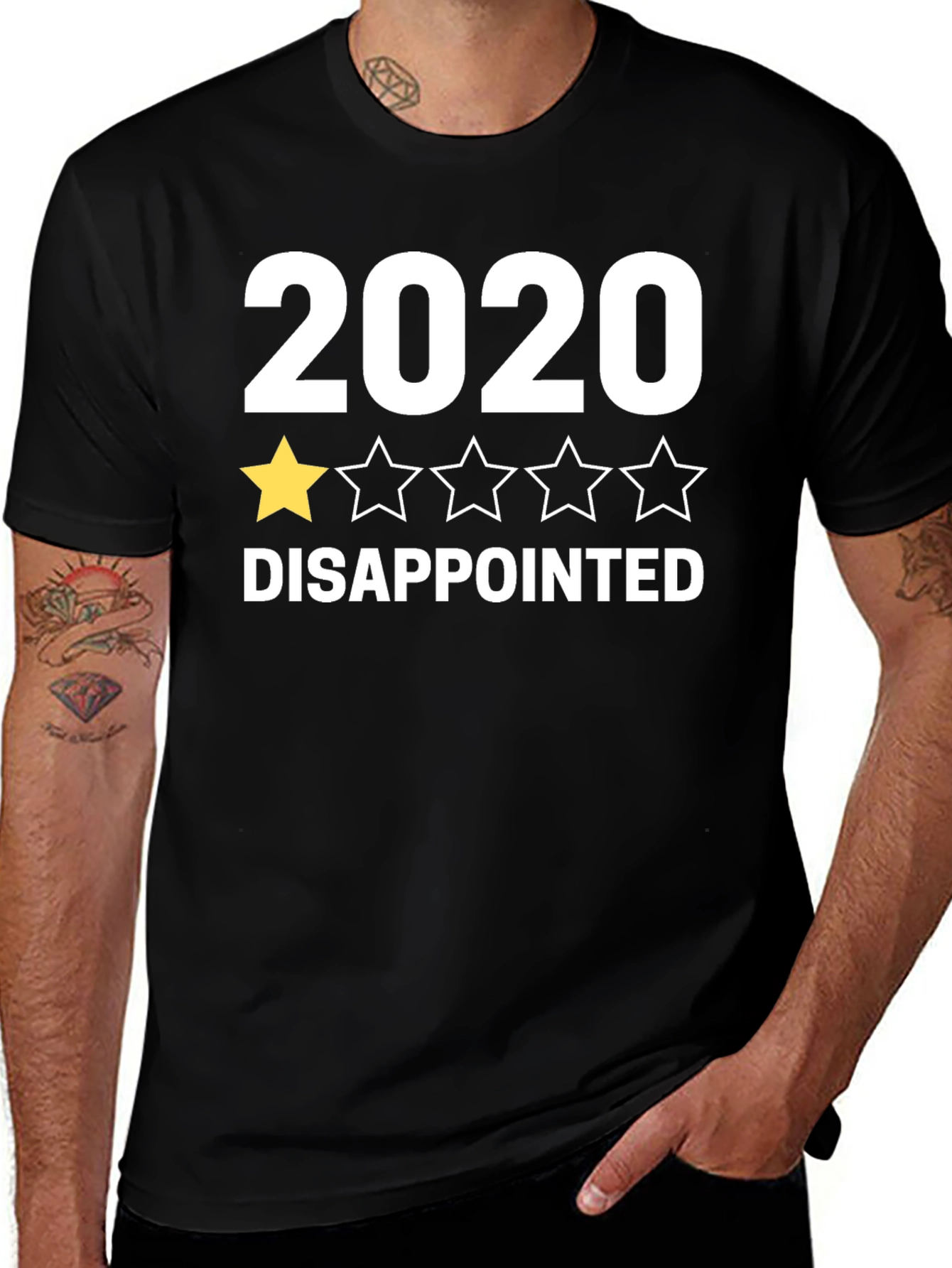 2020 One Star Rating Disappointed Black T-Shirt