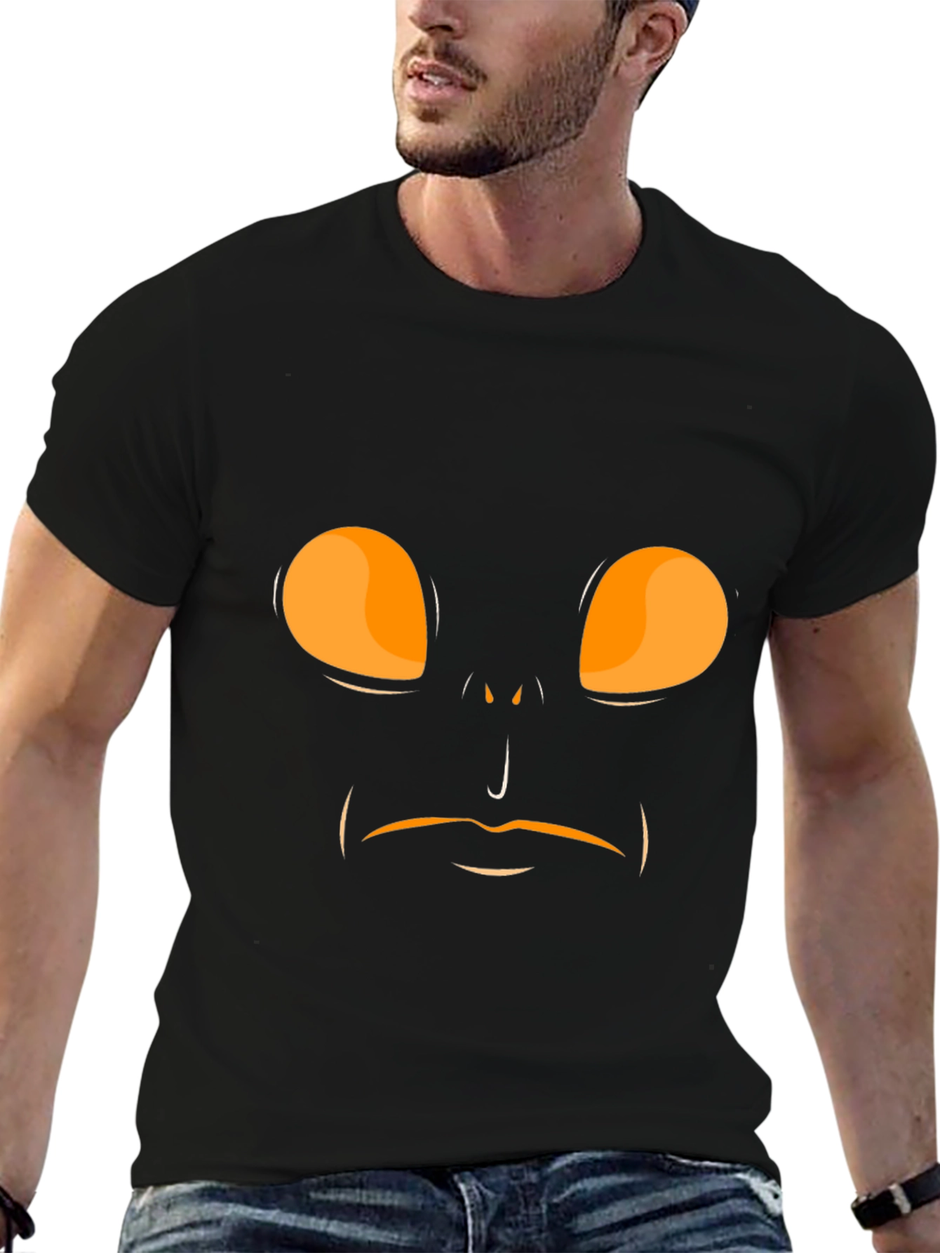 Spooky Face Black T-Shirt