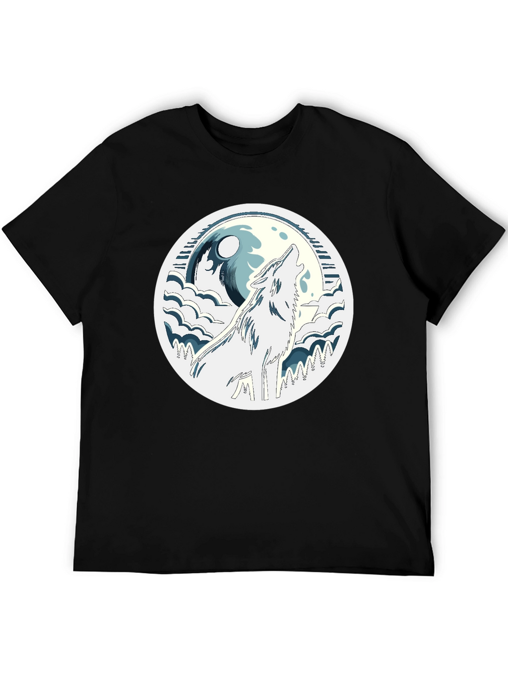 Wolf Howling at Moon Graphic Tee