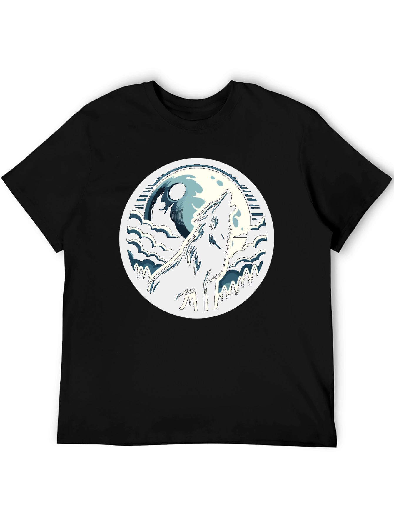 Wolf Howling at Moon Graphic Tee