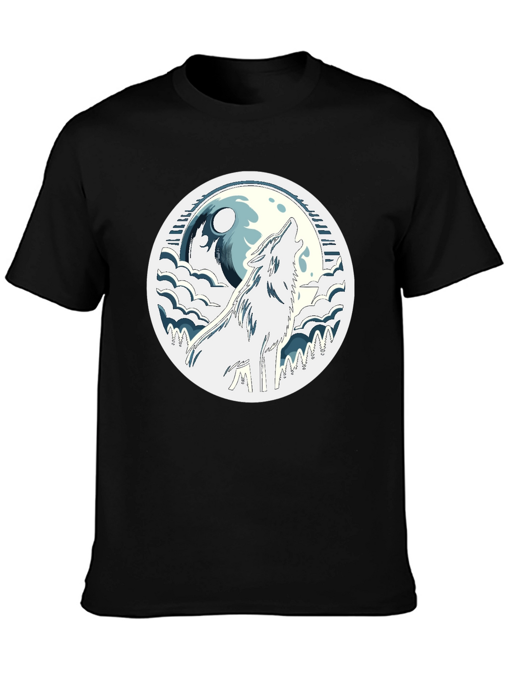 Wolf Howling at Moon Graphic Tee