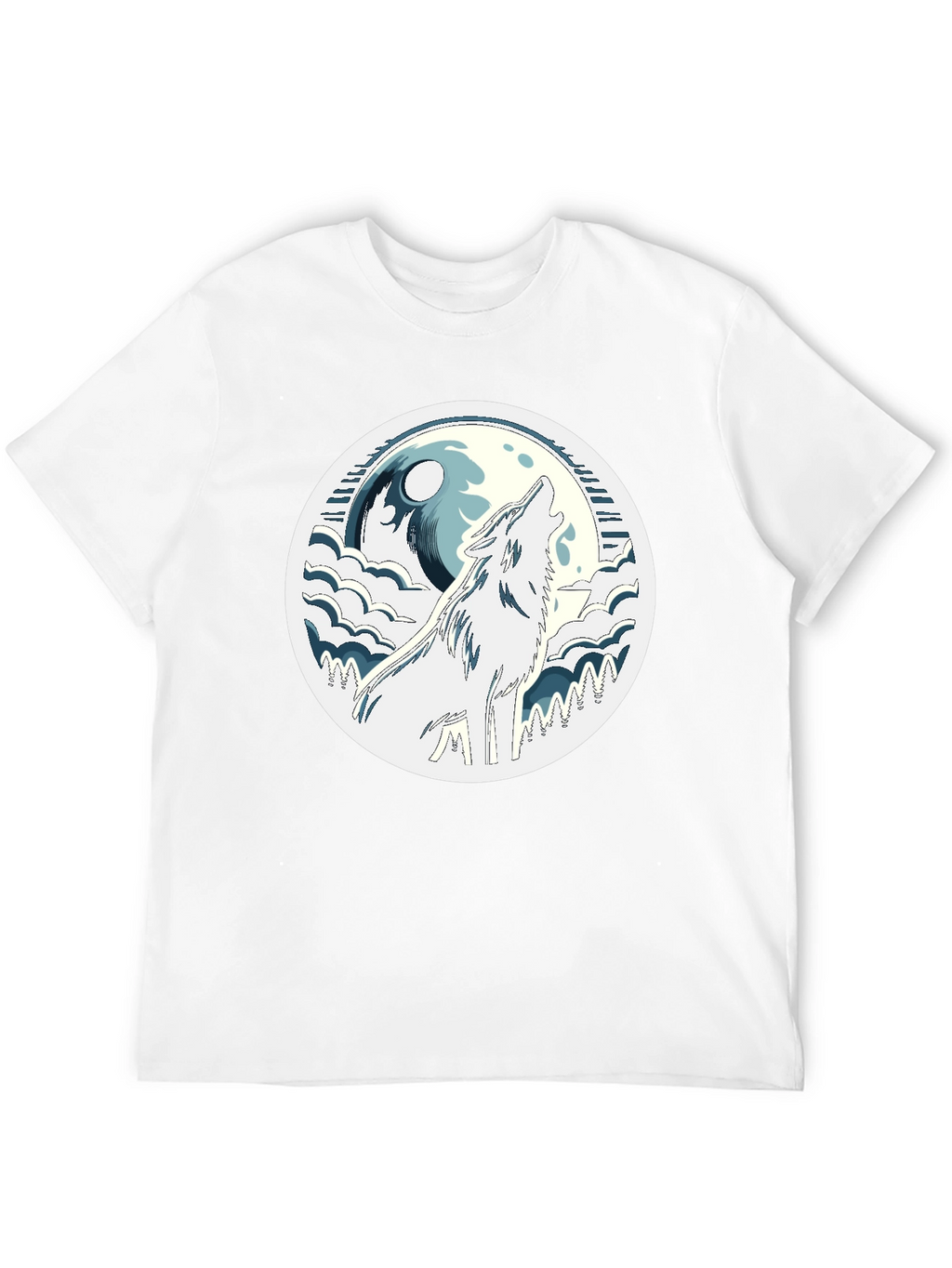 Wolf Howling at Moon Graphic Tee