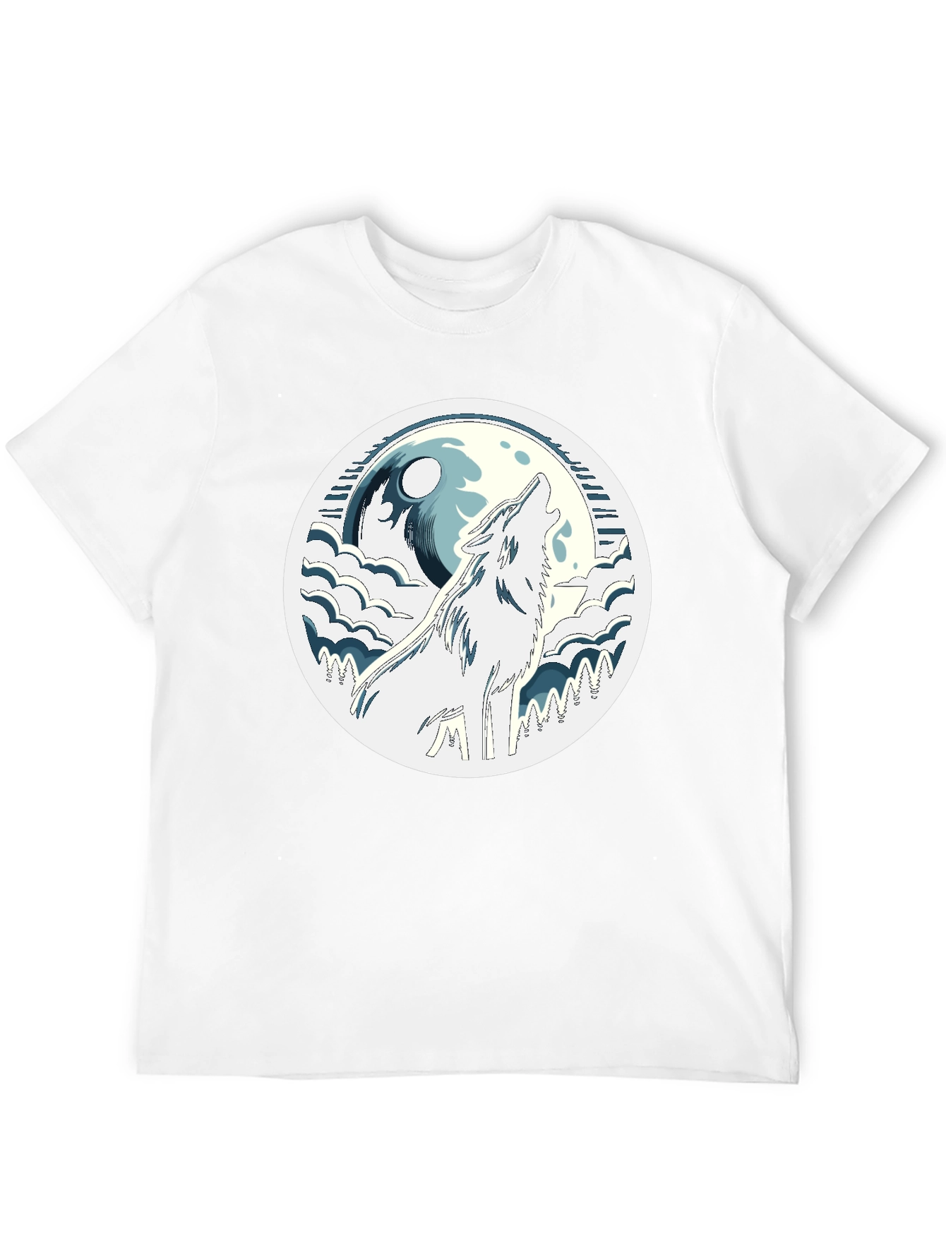 Wolf Howling at Moon Graphic Tee